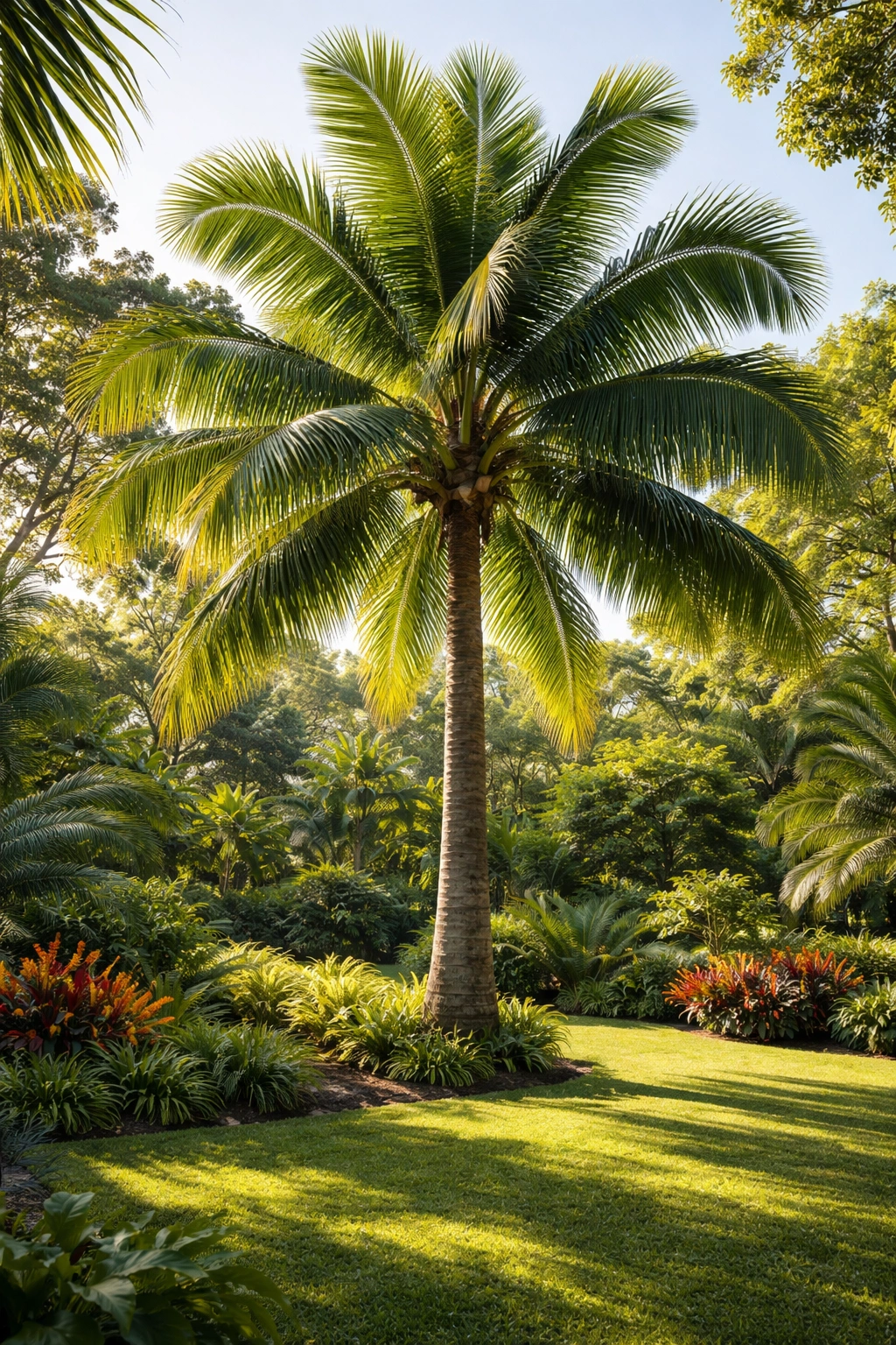 Healthy palm tree representing top plant foods for palms