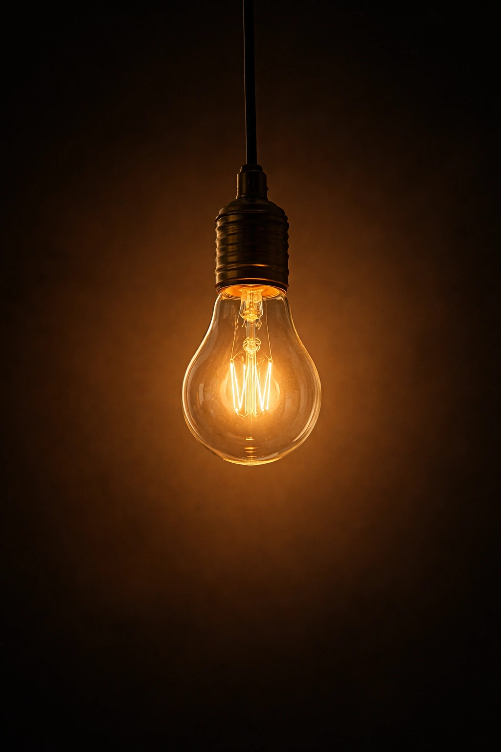 Single glowing light bulb symbolizing understanding of cooking technique