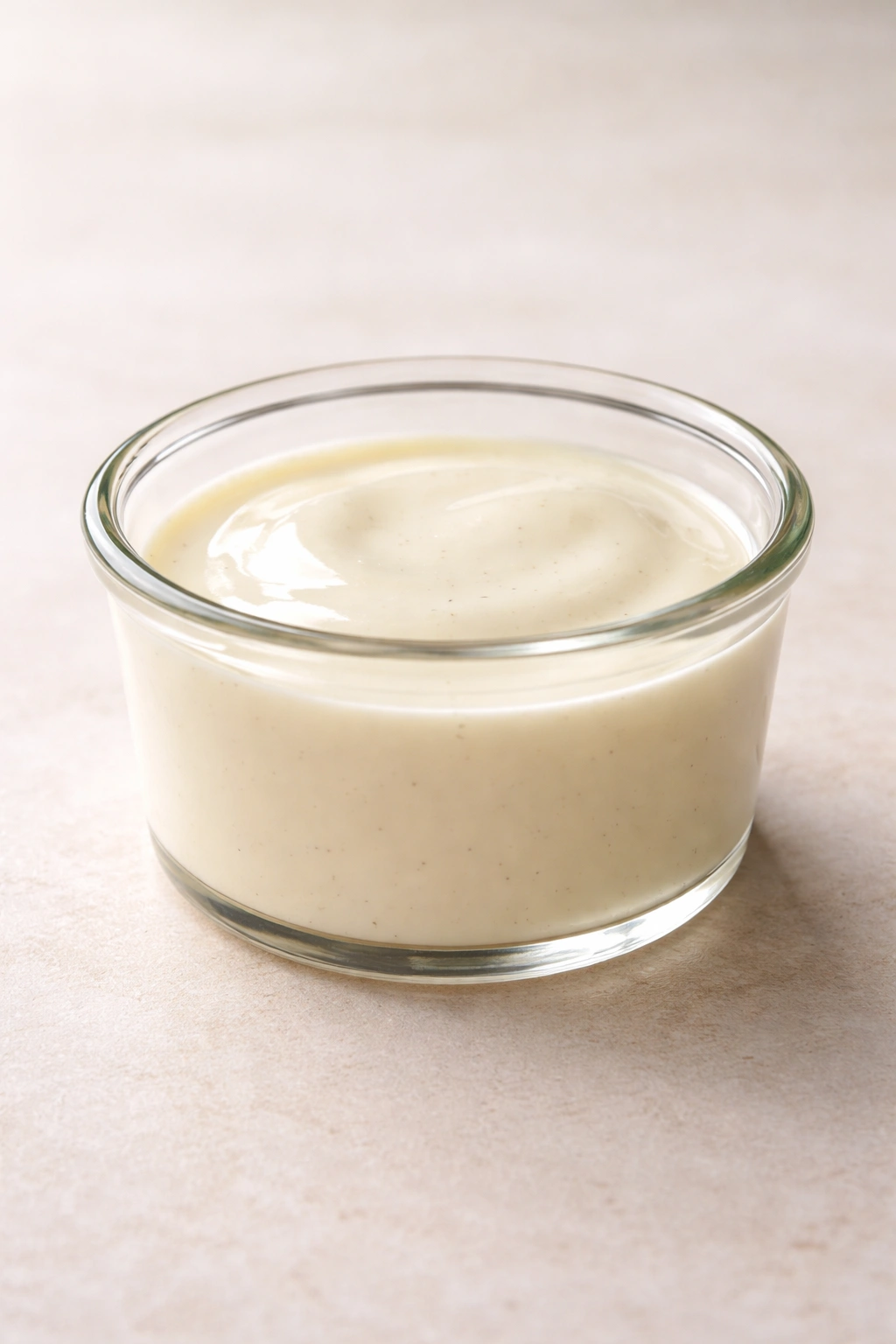 Silky vanilla panna cotta in a glass ramekin with wobble