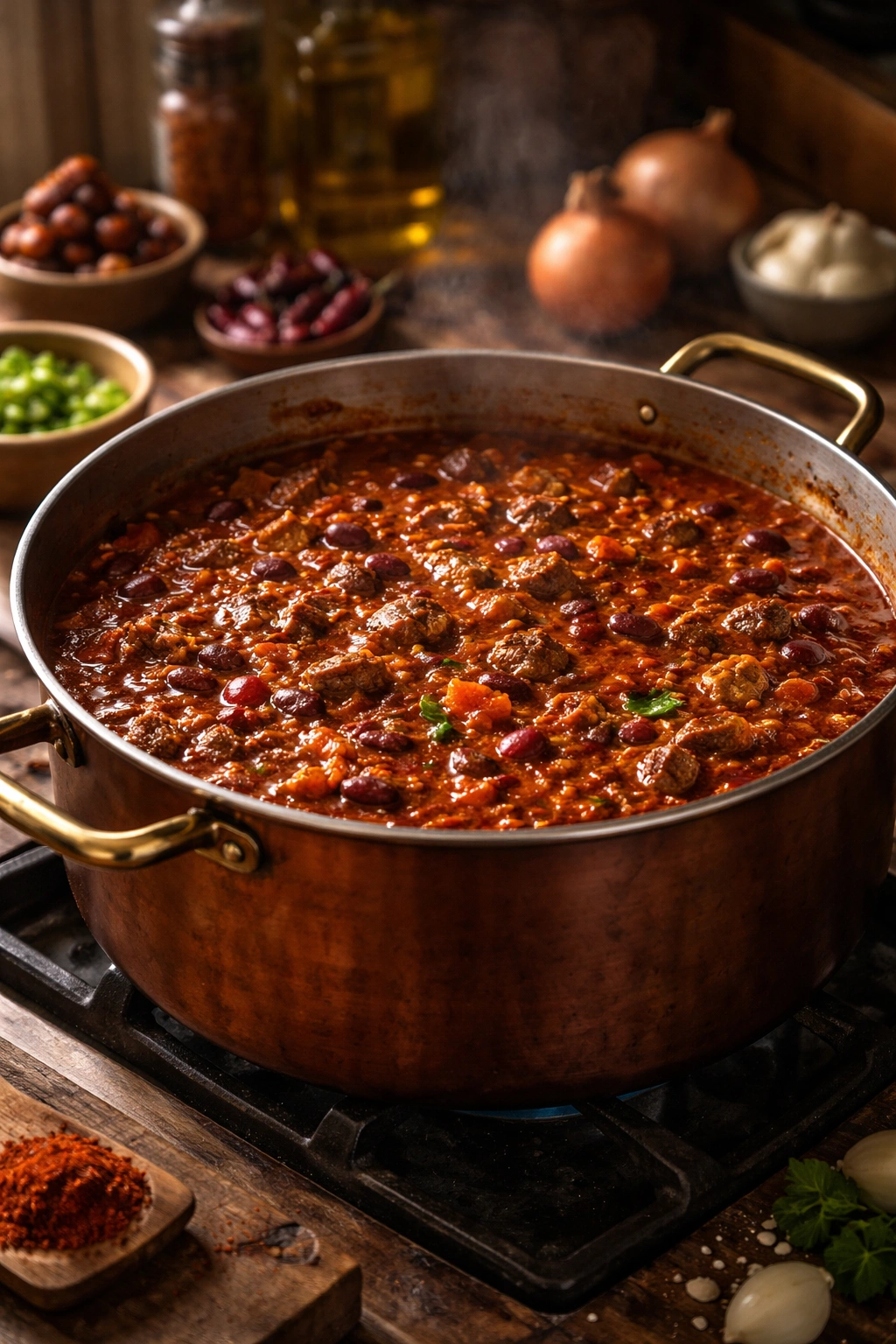 Chili in a pot suggesting variations and adaptations.