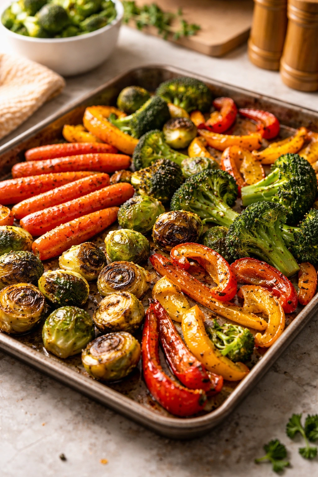 Colorful roasted vegetables as kid-friendly side dishes