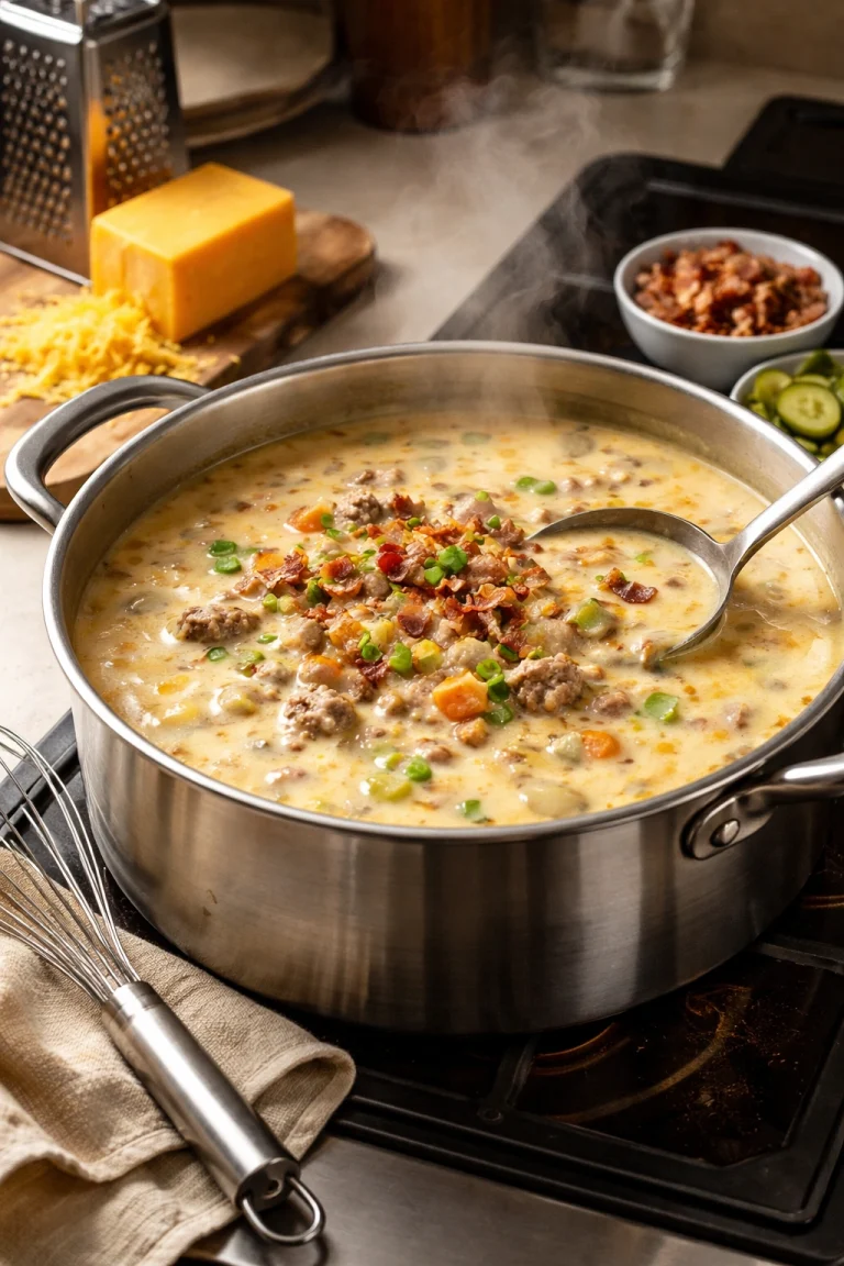 Easy Cheeseburger Soup Kids and Adults Both Love
