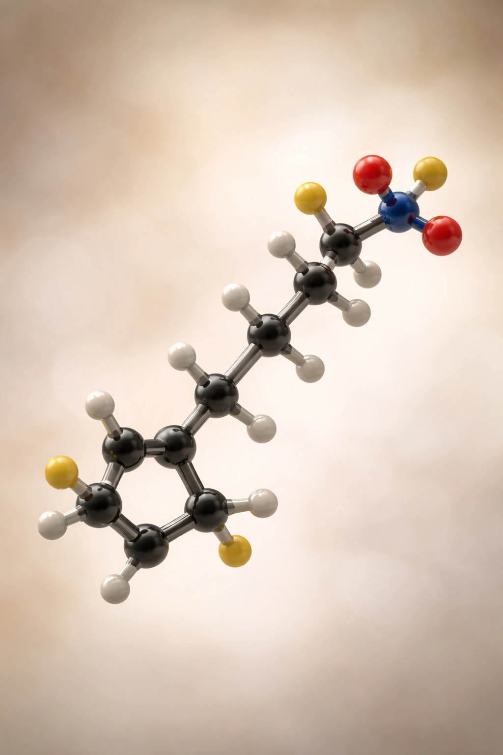 3D render of the vitamin A (retinol) molecule