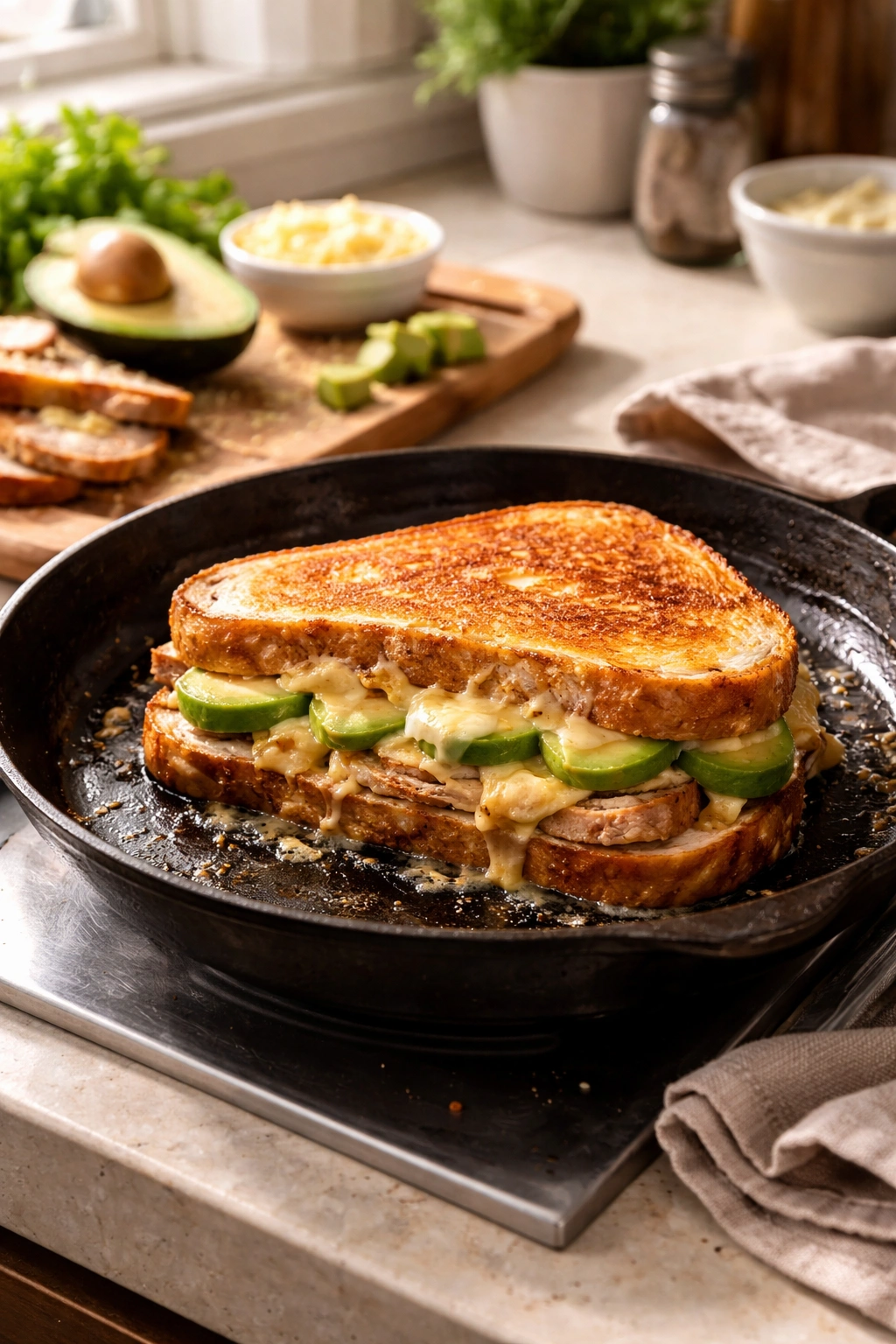 Skillet with melt being prepared for a quick weeknight dinner