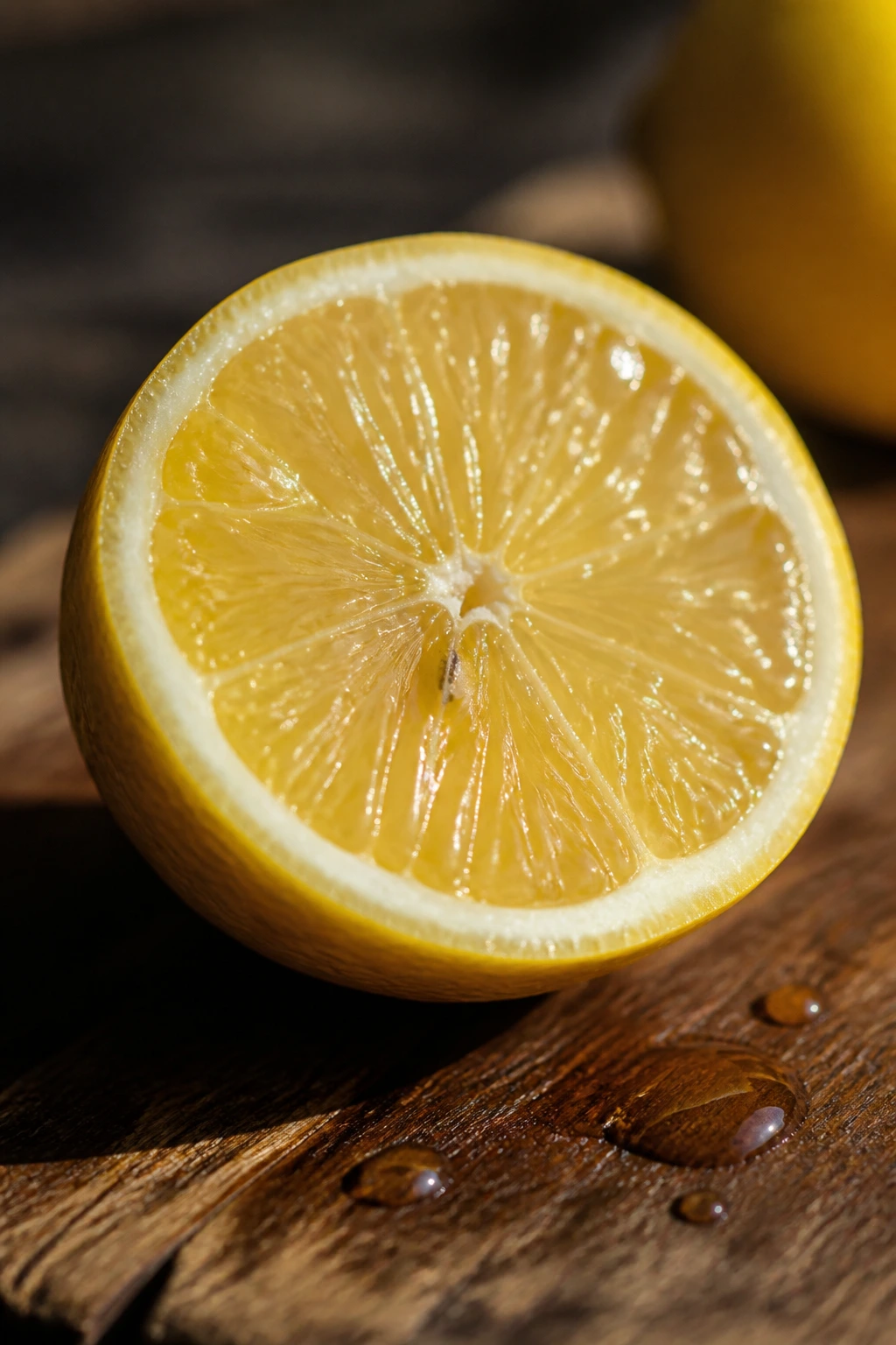 Sweet Fruits Vs Acid Fruits: Which Is More Healthier? 4 Lemon half with juice droplets on wood