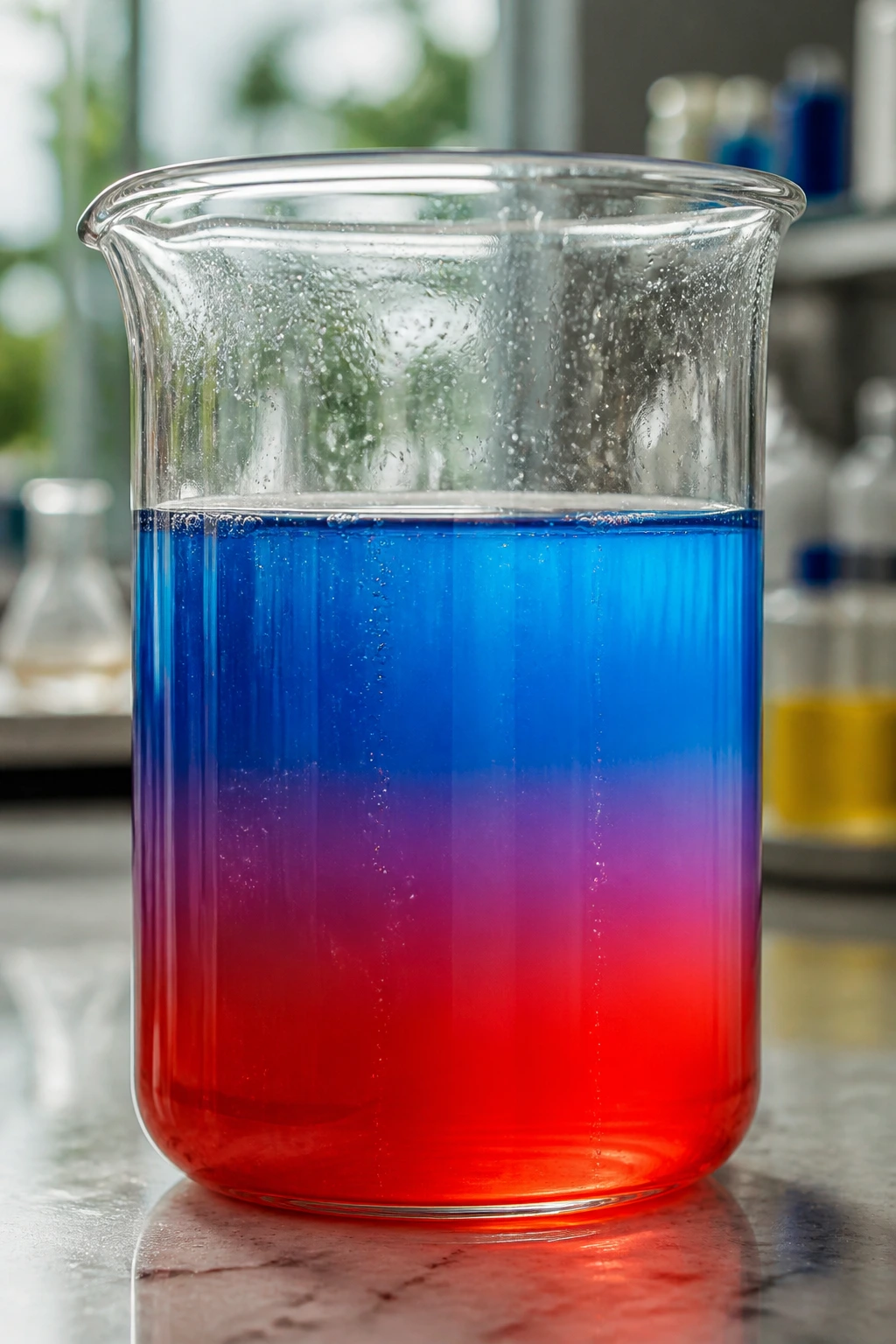 Are Kiwi Fruit Acidic Or Alkaline? Everything You Need To Know 1 Gradient liquid in a beaker illustrating acidity and alkalinity on a lab bench
