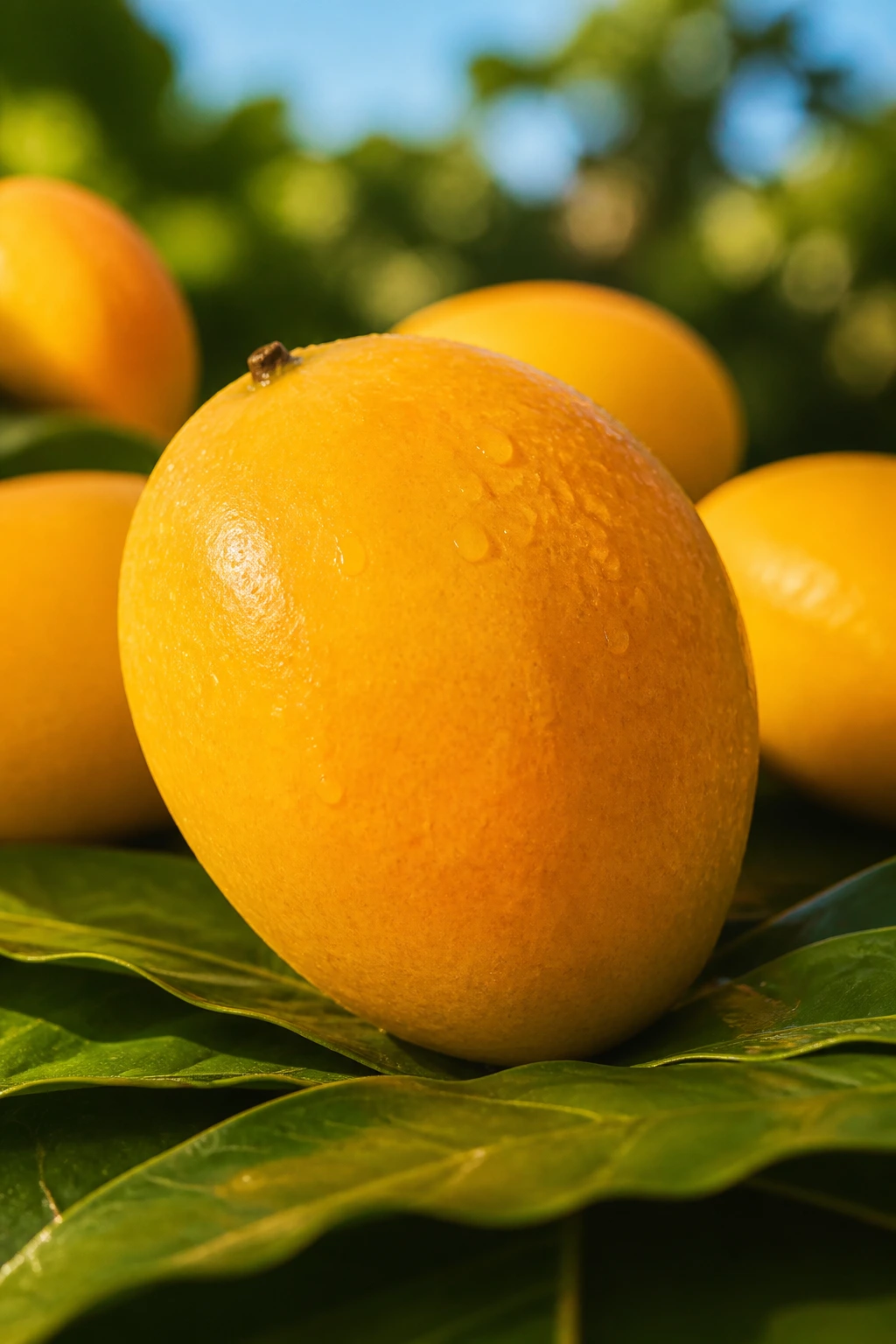 Alphonso mango close-up displays yellow skin