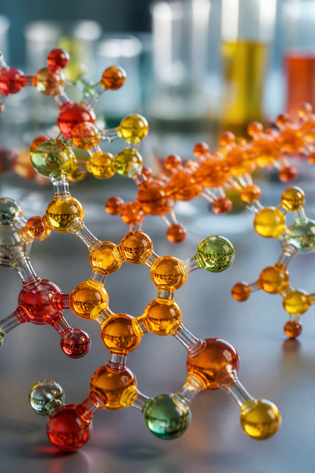 Macro depiction of antioxidant molecules filling the frame