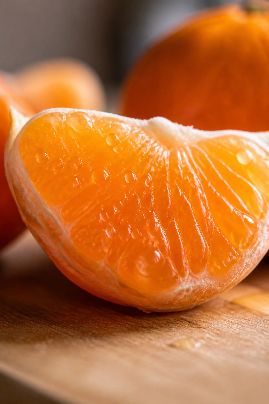 Banishing Breakouts: Are Clementines Good For Acne? 4 Close-up of a Clementine wedge with juicy pulp
