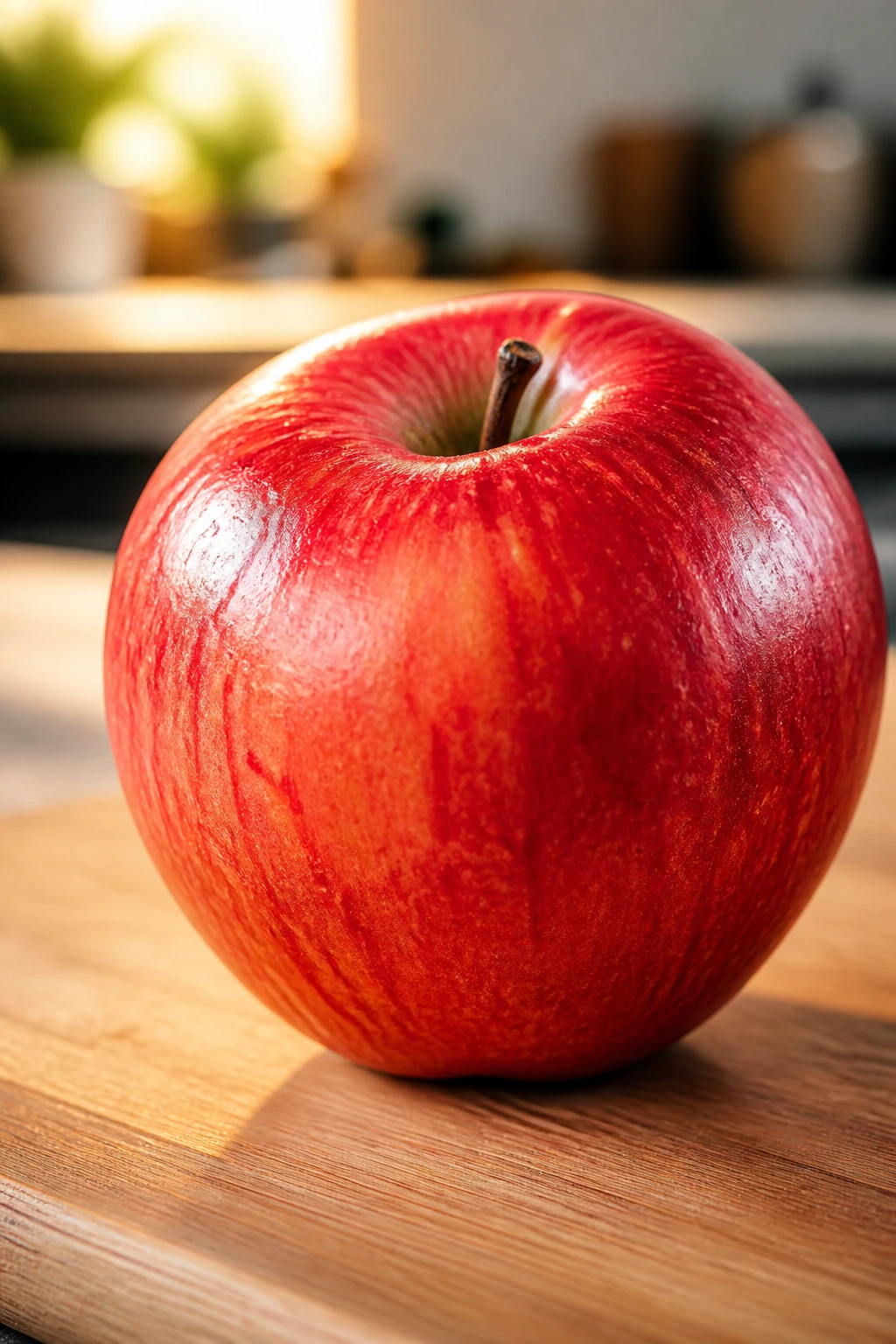 Are Apples Good Before A Workout Or After A Workout? 7 Close-up of a textured red apple on a cutting board