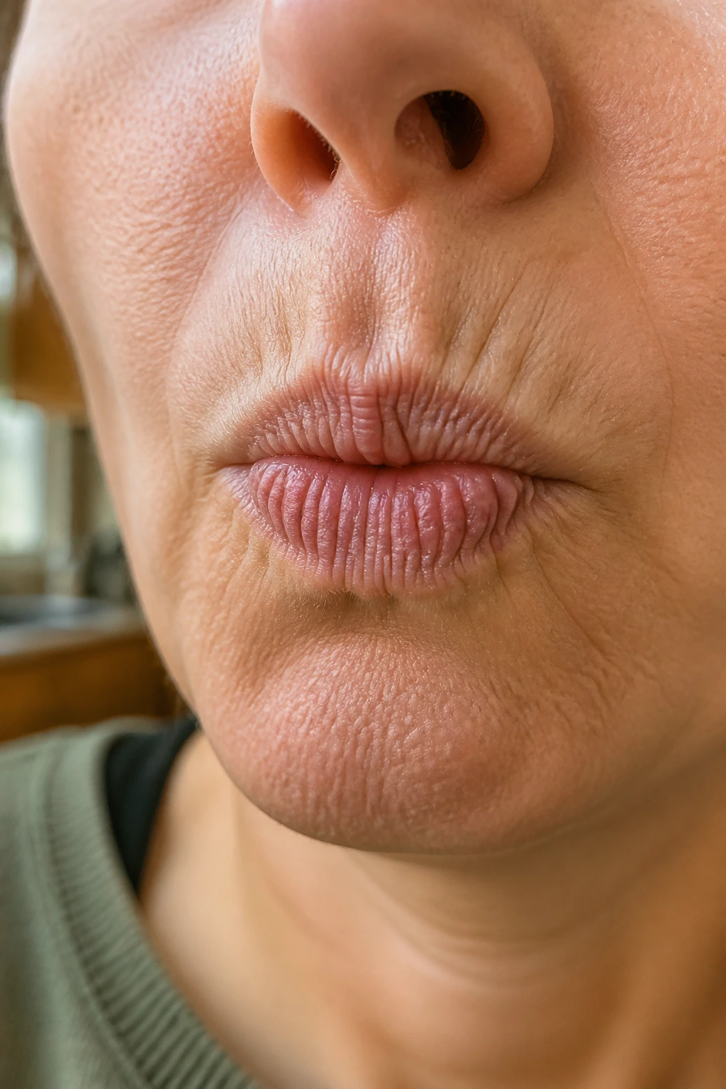 How To Remove Astringency from Persimmon Fruits 1 Close-up of lips and mouth showing astringency with dry puckering
