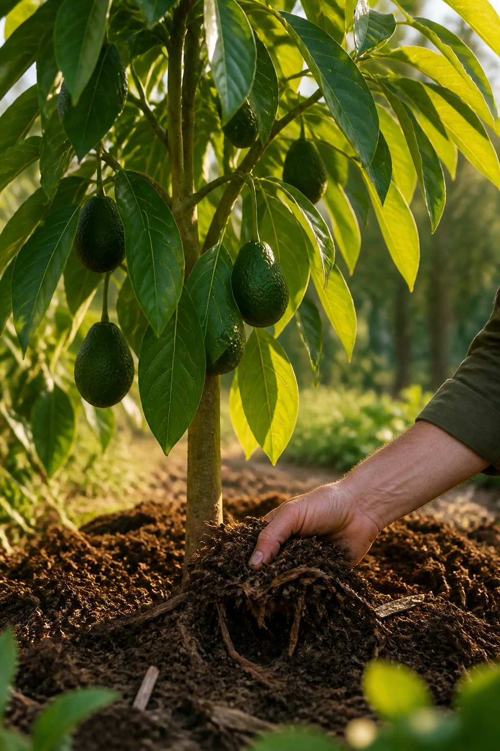 Can You Grow Avocados In Georgia? Yes, And Here's How 7 Mulched base around an avocado tree with healthy leaves in a garden.