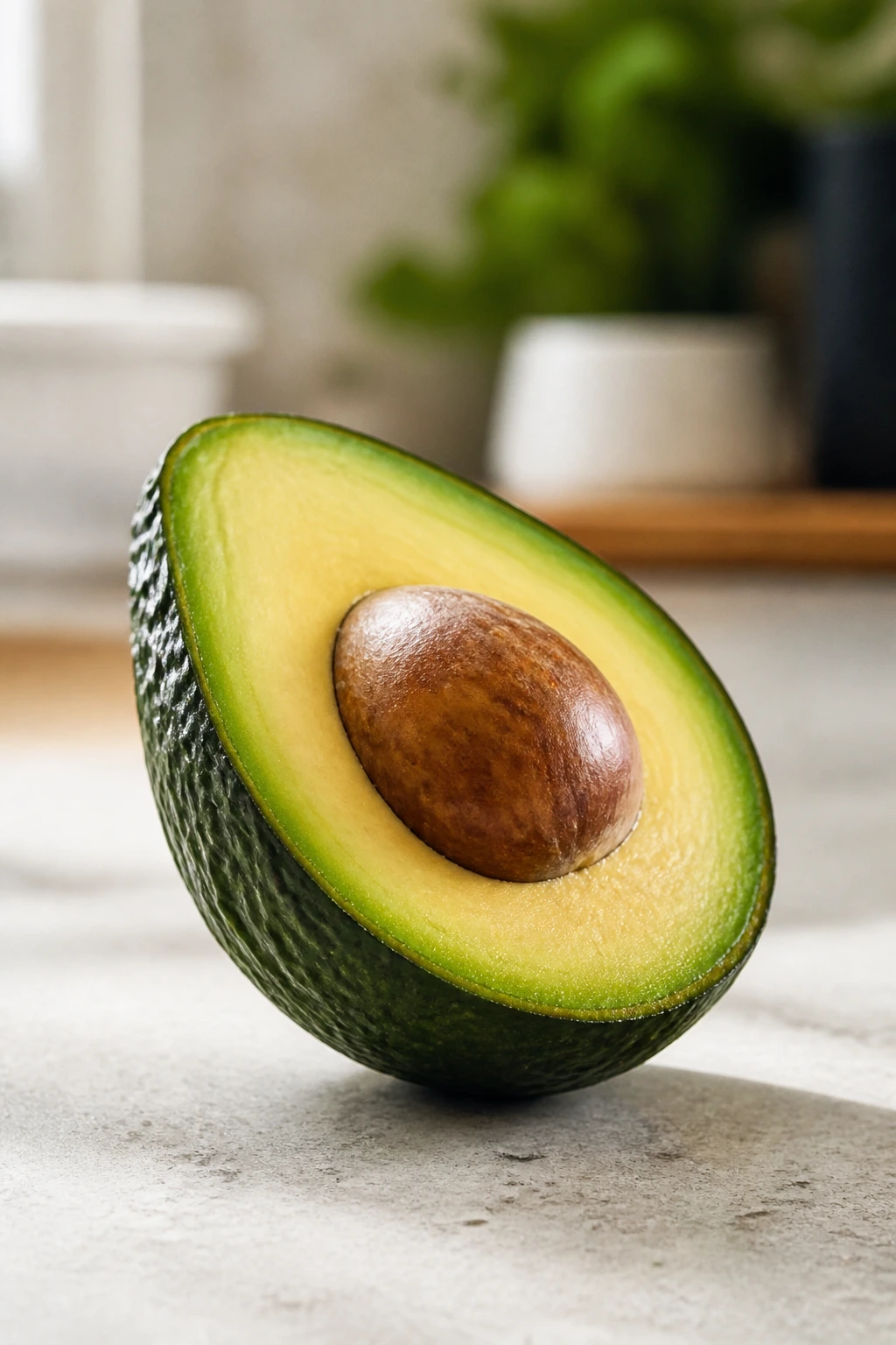 What Is The pH Of Avocados? Are They Acidic Or Alkaline? 5 Close-up of avocado highlighting its nutrition benefits in a bright kitchen