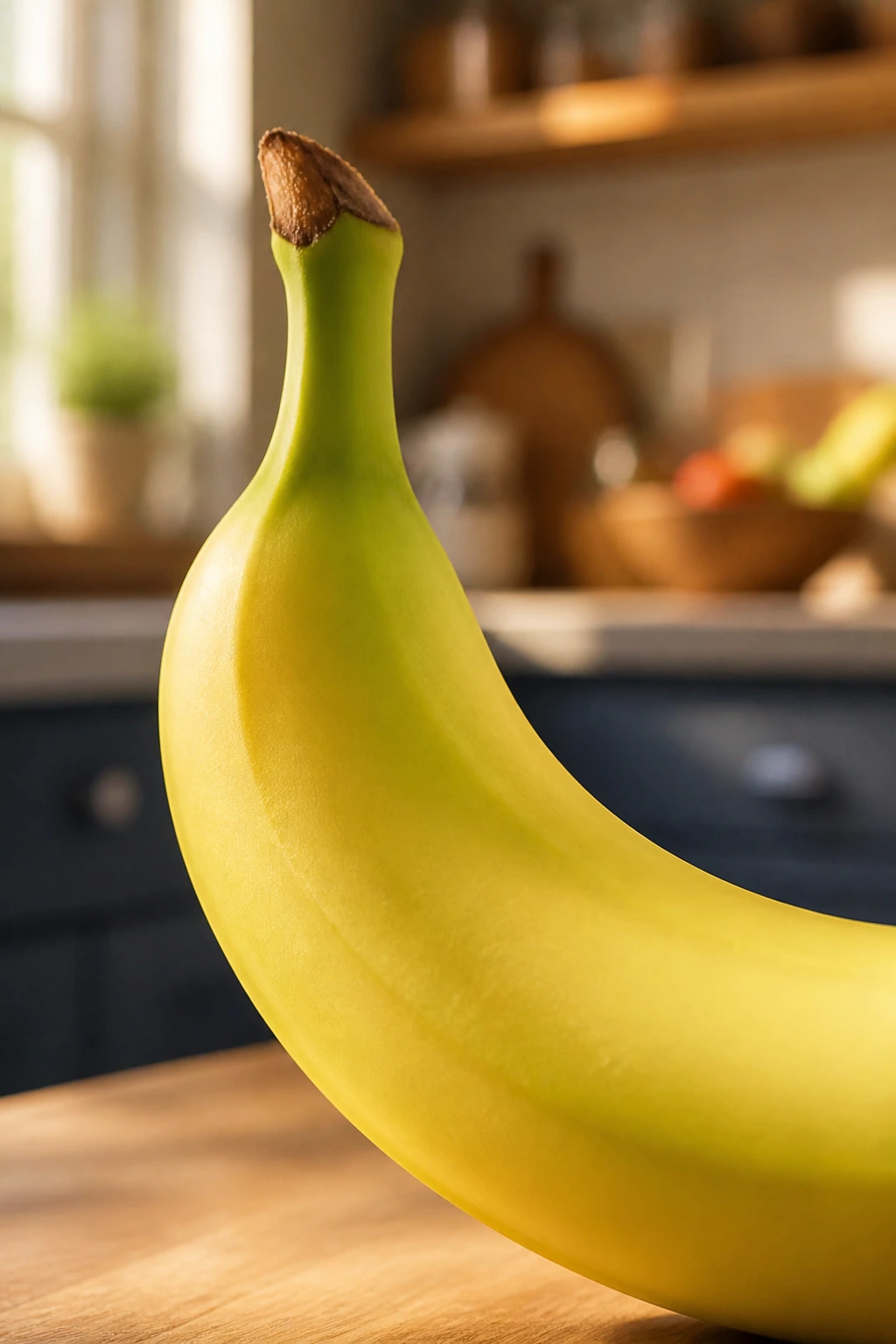 Close-up of an unblemished banana ready to stay spot-free