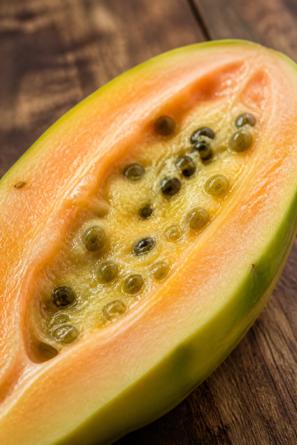 Babaco Fruit:Â Nutrition Facts, Health Benefits, And More 3 Close-up of babaco fruit cross-section showing rind and juicy flesh