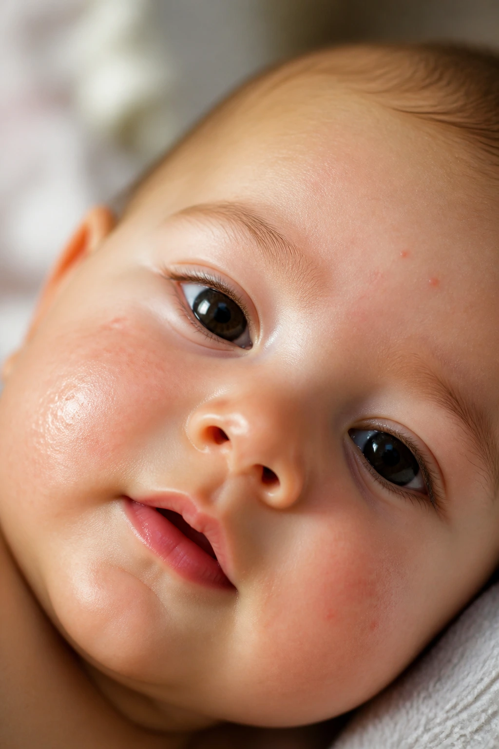 The Ultimate Guide to Using Coconut Oil for Baby Acne 2 Close-up of baby's cheek with gentle oil sheen for coconut oil treatment