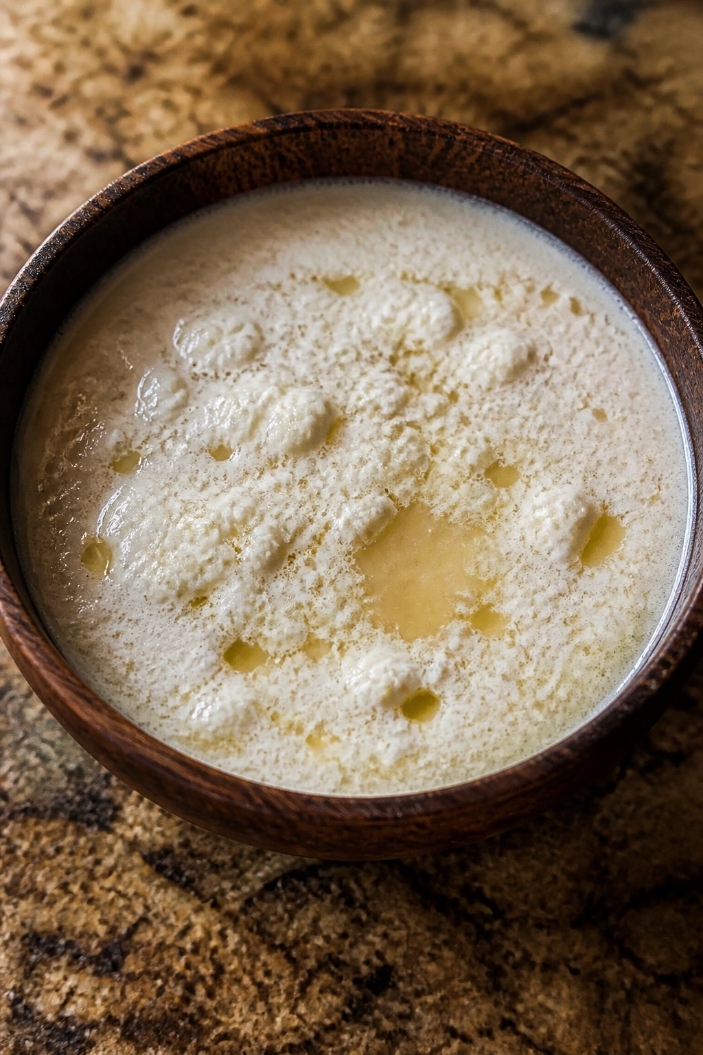 What Does Bad Coconut Milk Taste Like? 5 Bowl of bad coconut milk with curdling and discoloration