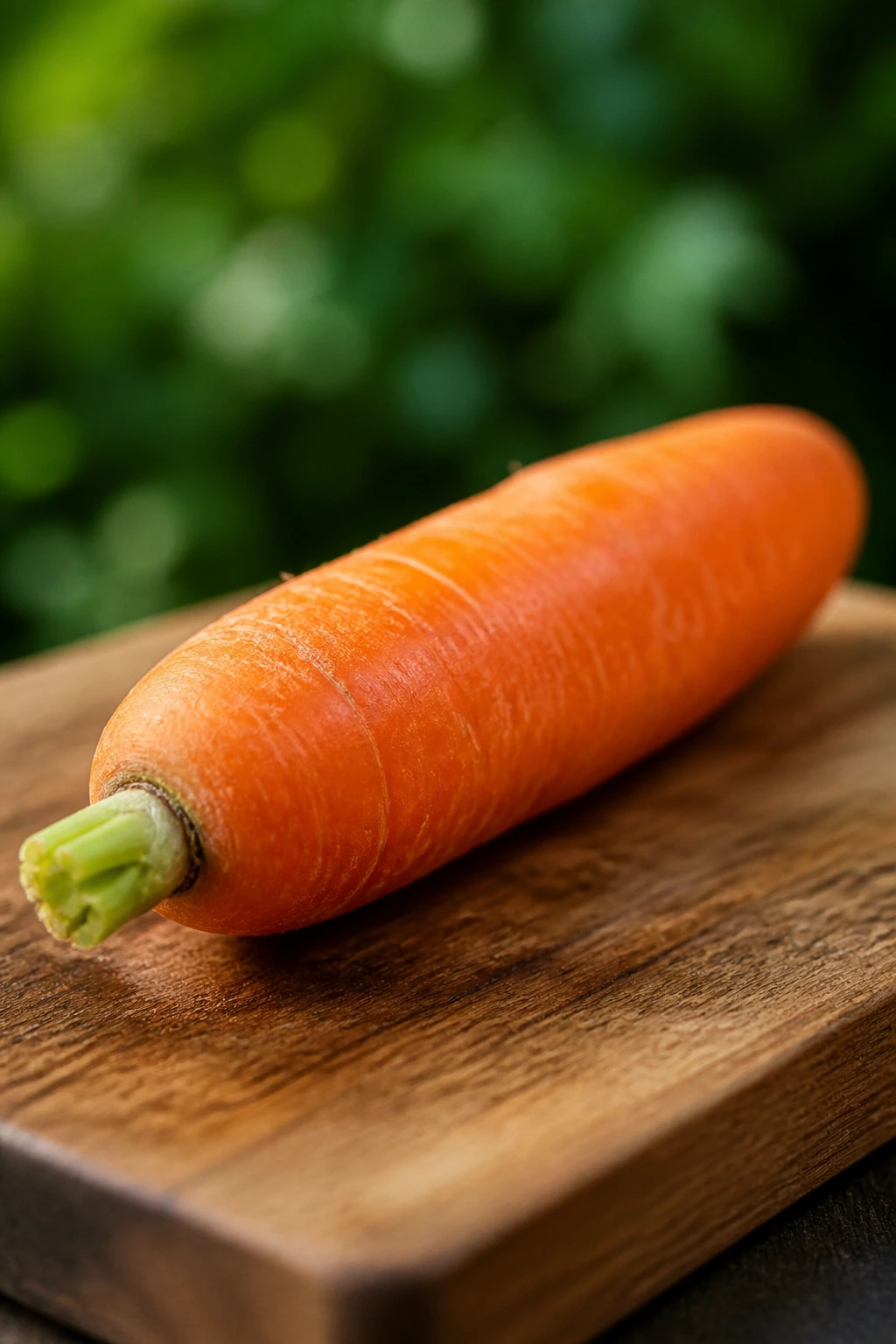 What Is The pH Of A Carrot? Is It Acidic Or Alkaline? 6 Close-up of a single carrot on a cutting board suggesting balance