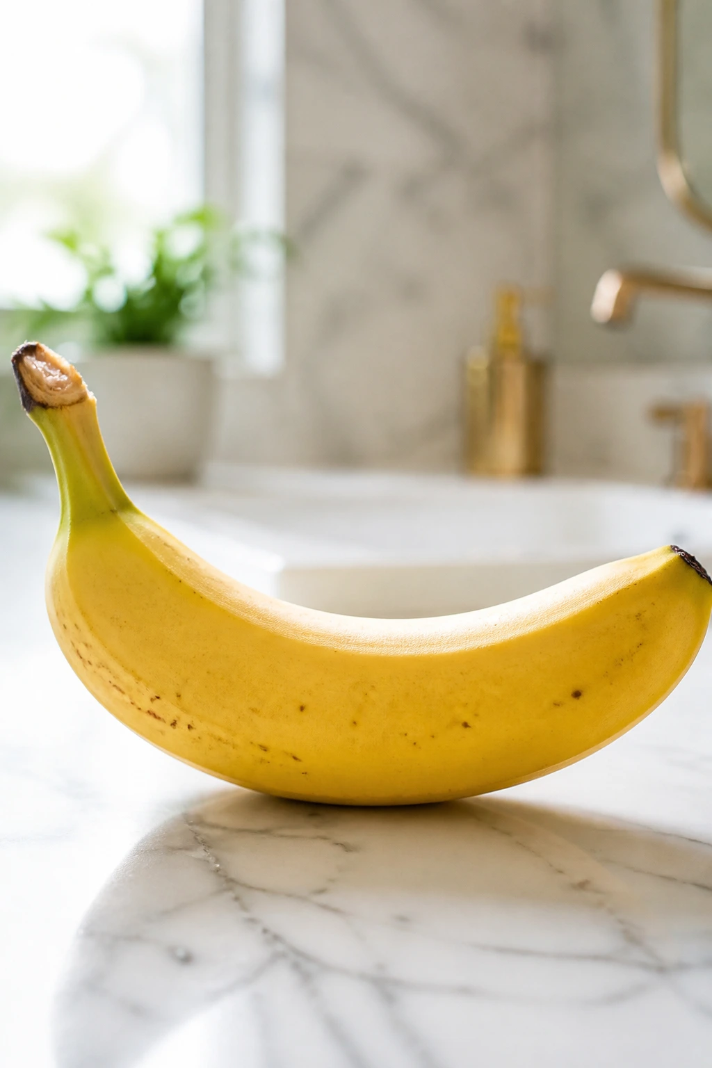 Nature's Hair Elixir: Are Bananas Good For Hair Growth? 3 Peeled banana close-up on marble counter