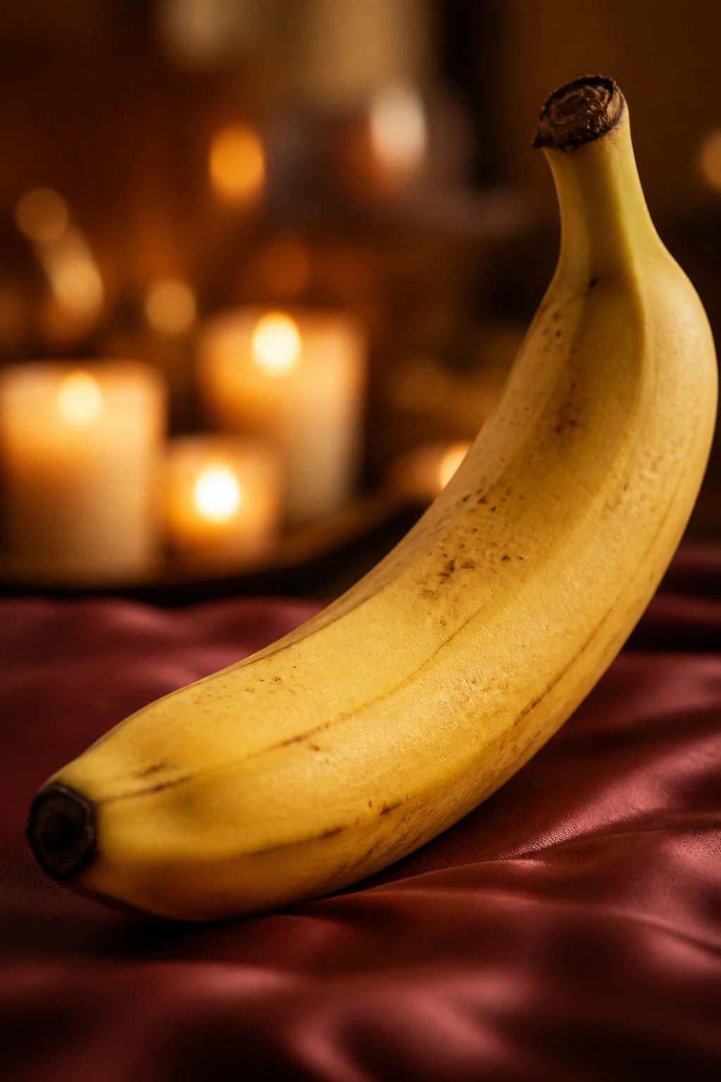 10 Surprising Benefits Of Bananas Sexually (Better In Bed) 4 Close-up of a banana with candlelit background