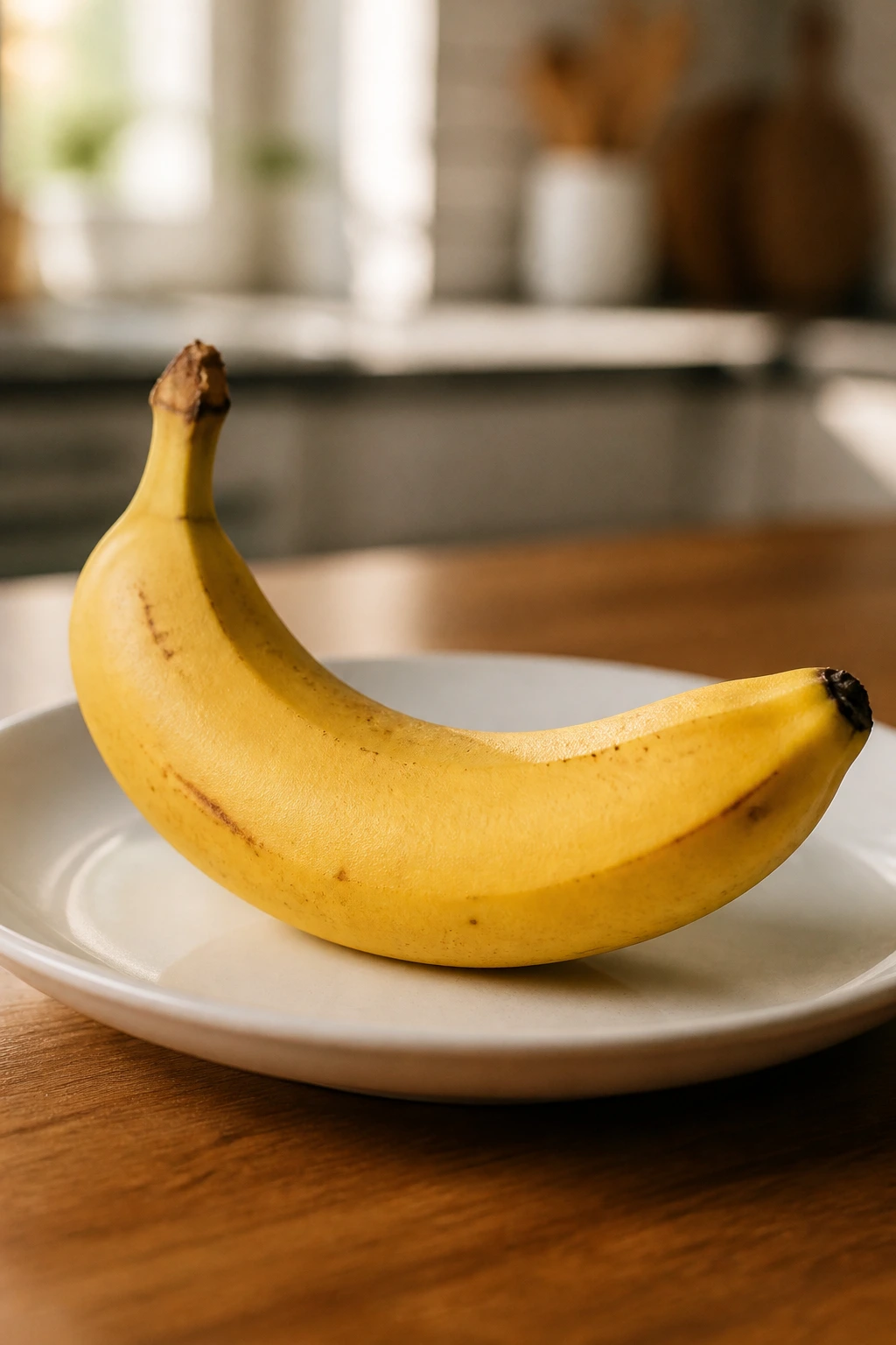 Respiratory Support: Are Bananas Good for COPD Patients? 5 Single ripe banana on plate in kitchen