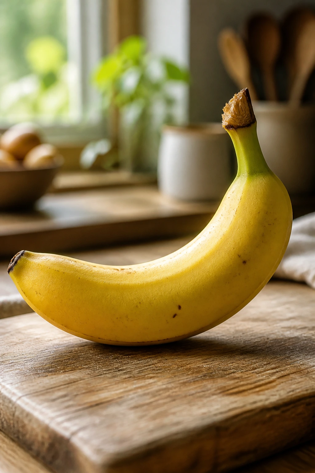 Banana on cutting board illustrating digestion and heart health