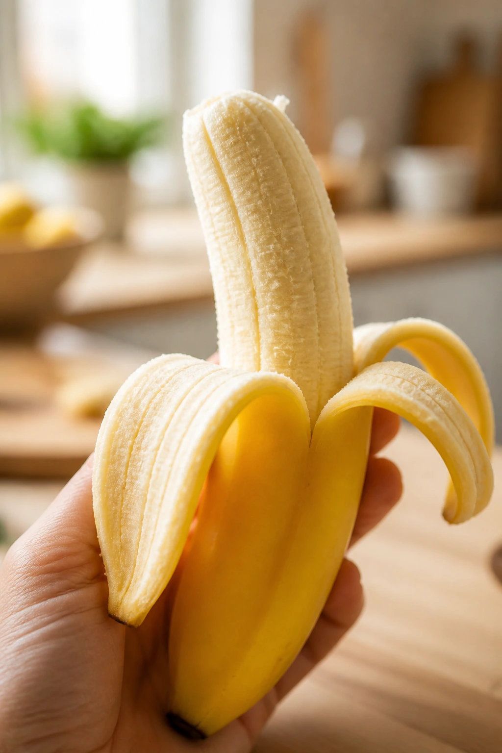 Are Bananas Good For Eczema? 3 Single ripe banana partially peeled in hand