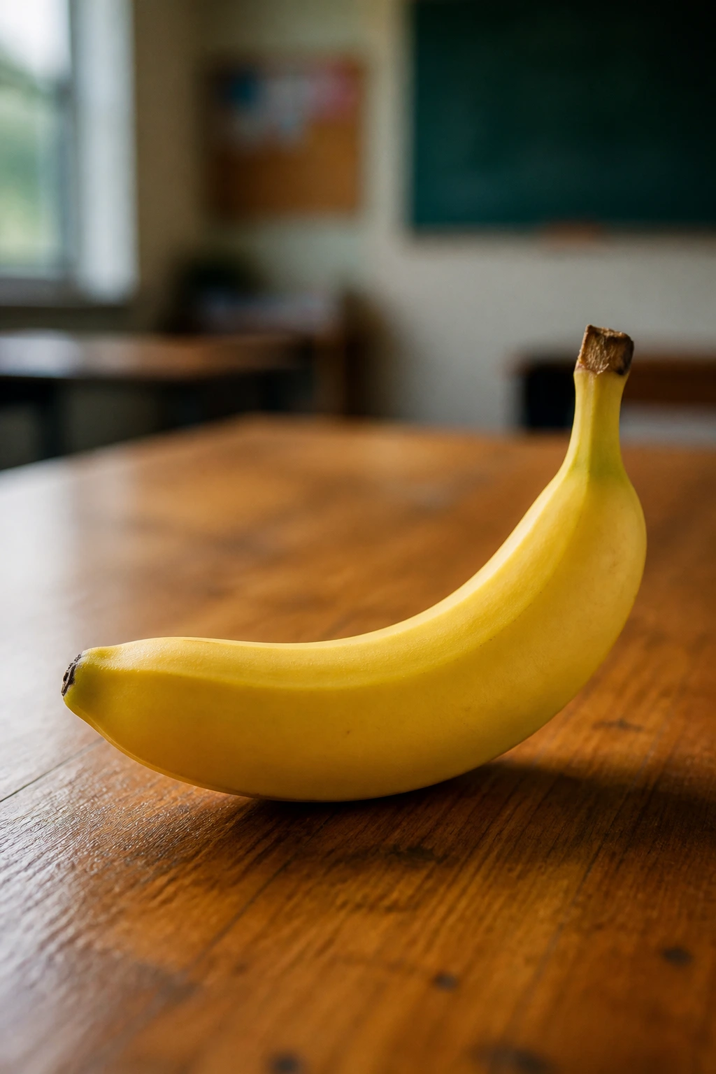 Why Are Bananas Berries? The Shocking Reasons 3 Close-up of a banana with a blurred classroom background representing everyday vs science labeling