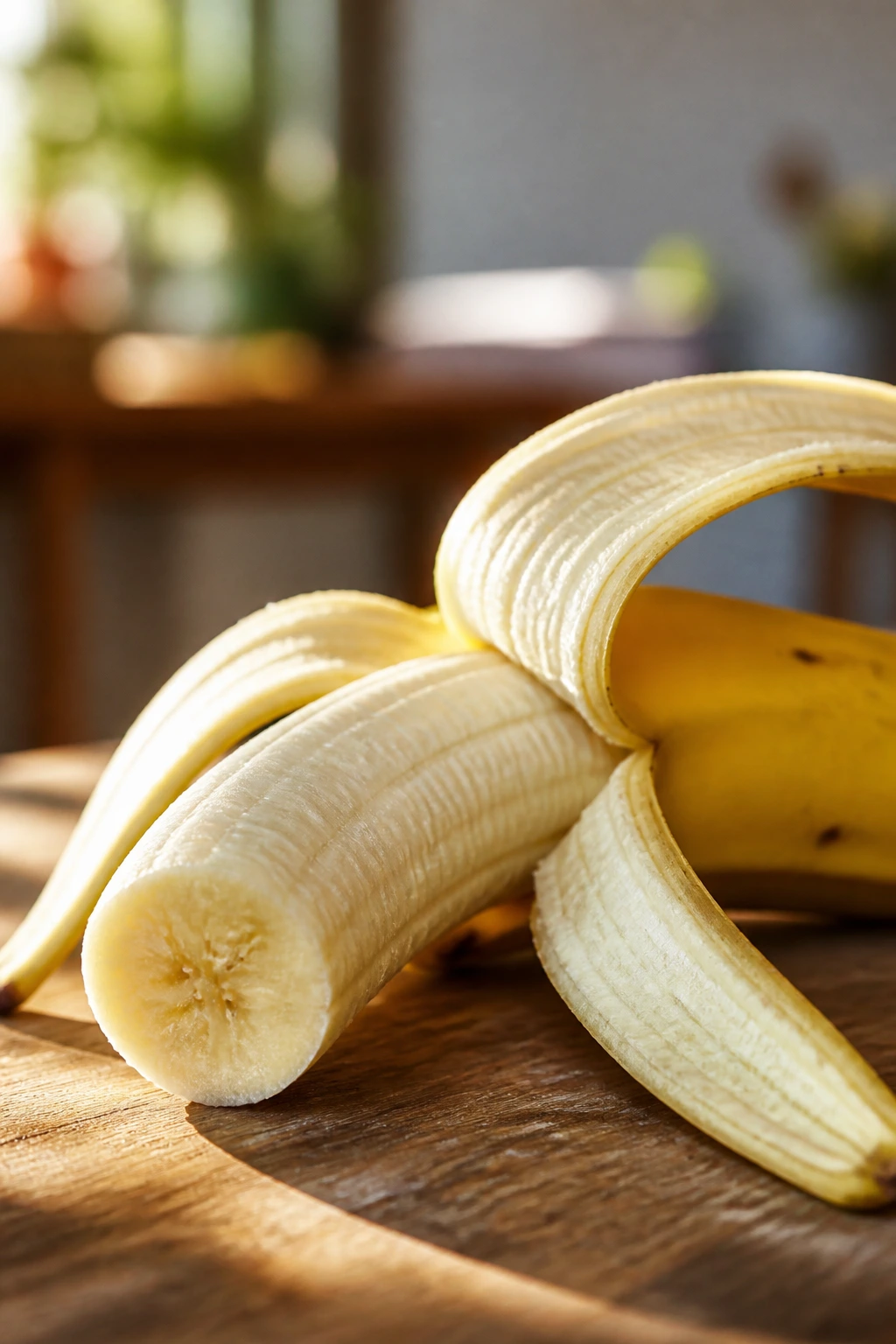 Bananas for UTI: Is Banana Good for UTI? Is It Safe To Eat? 5 Banana with warm indoor lighting on a wooden surface