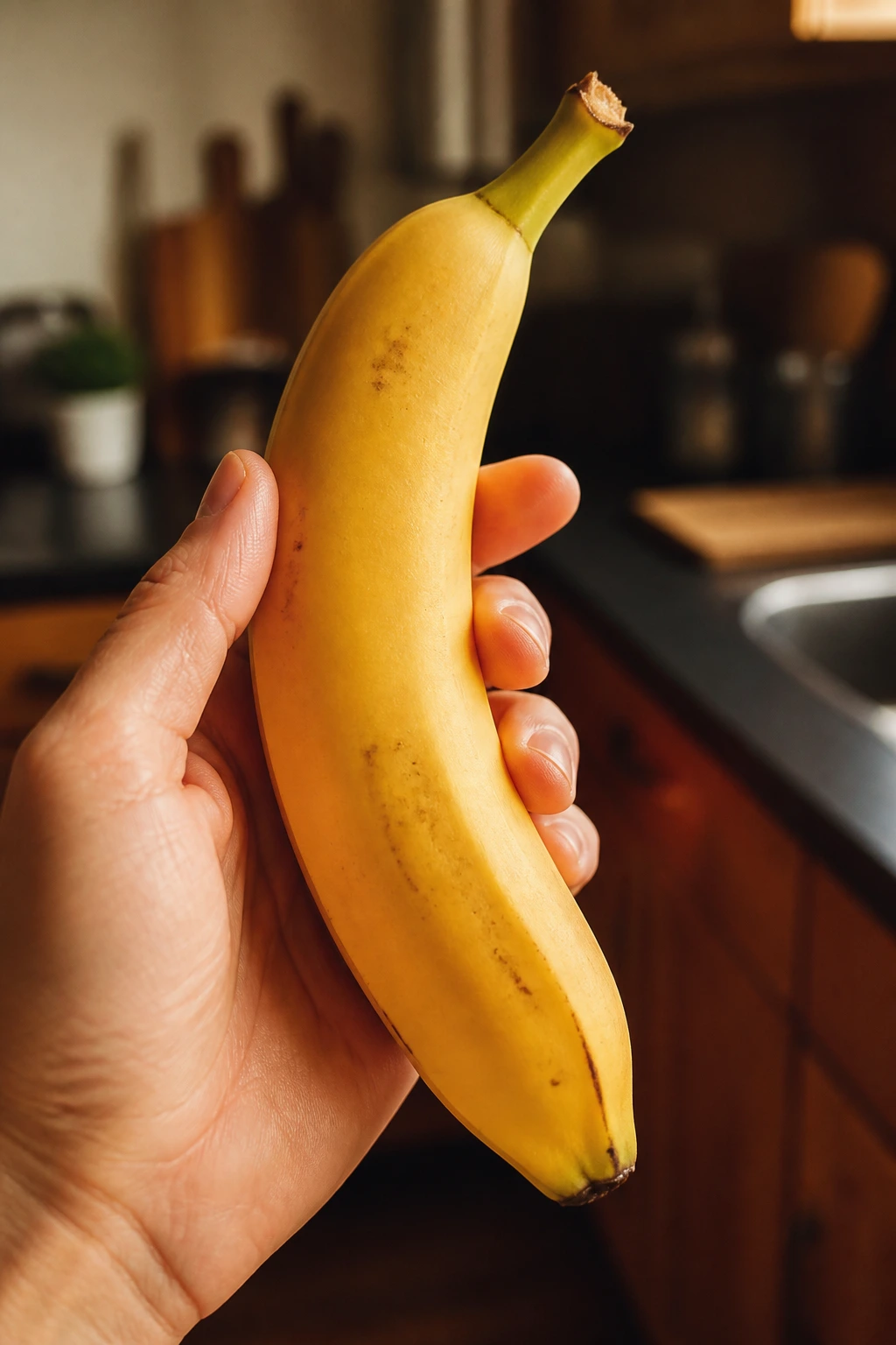 Organic Bananas Vs Regular Bananas: Which Should You Go For? 3 Close-up of a real person holding a banana, highlighting health considerations.