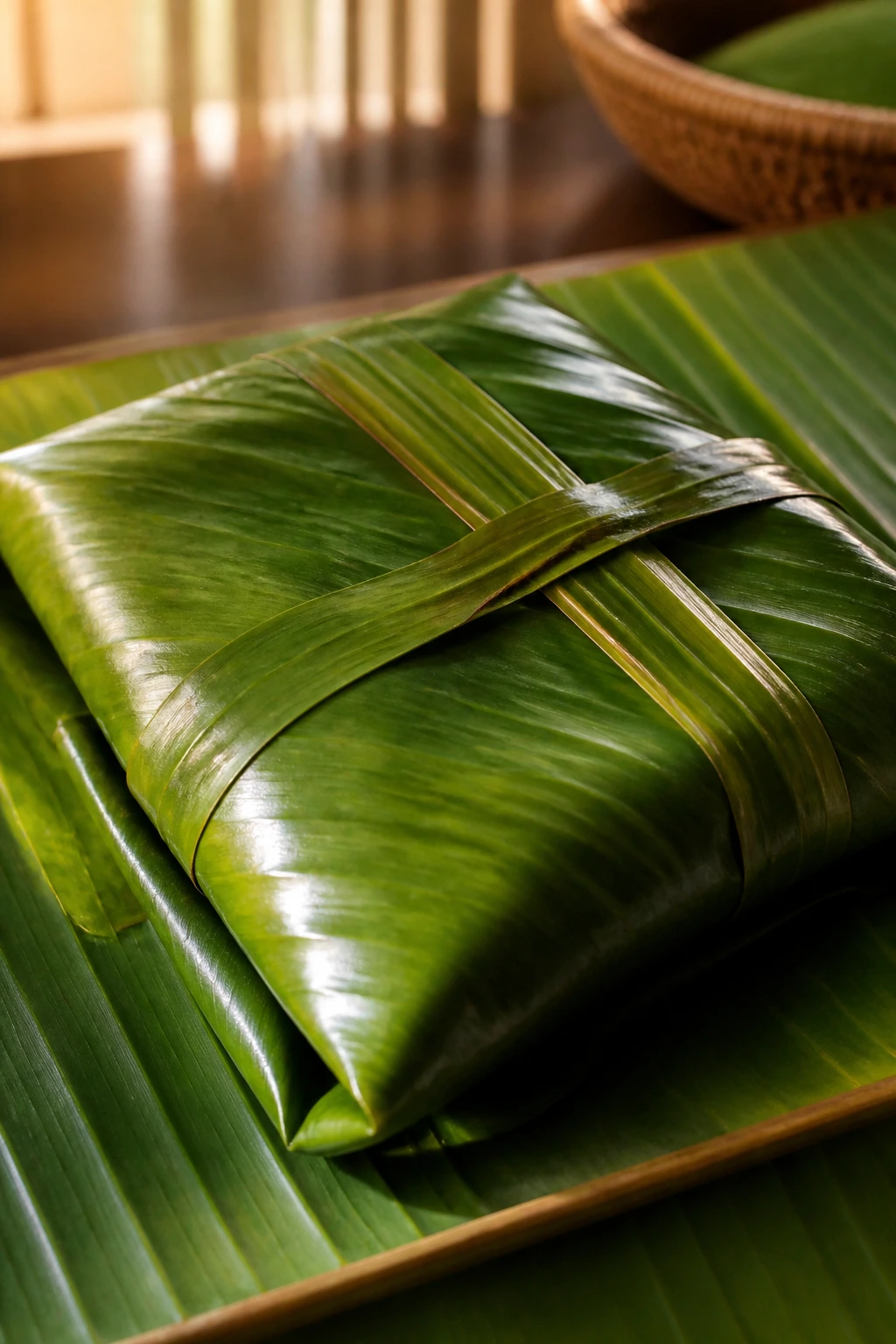 Banana Leaves For Cooking: Here's All You Need To Know 5 Banana leaf folded into a neat parcel for cooking