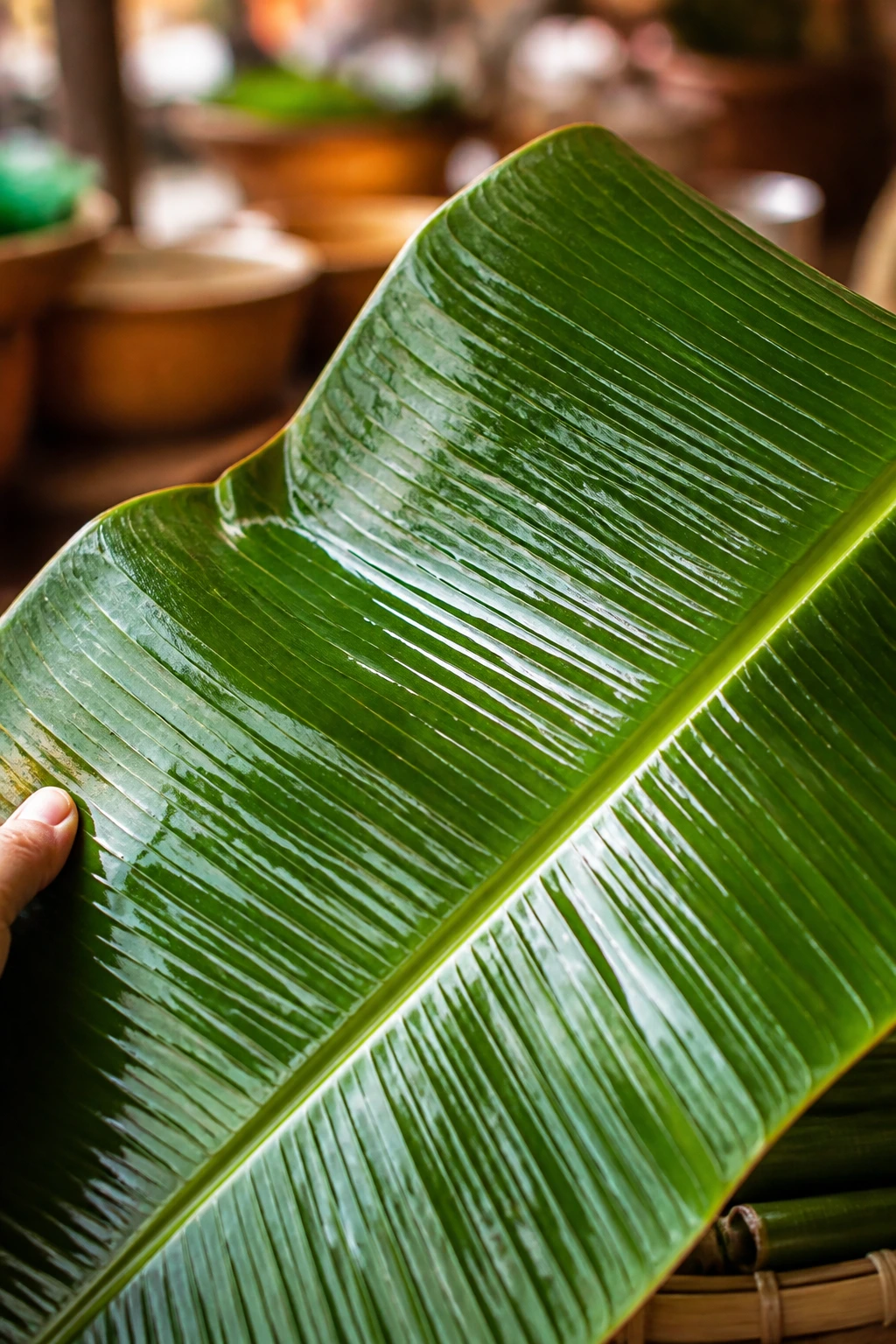 Banana Leaves For Cooking: Here's All You Need To Know 9 Close-up of a banana leaf texture and translucence
