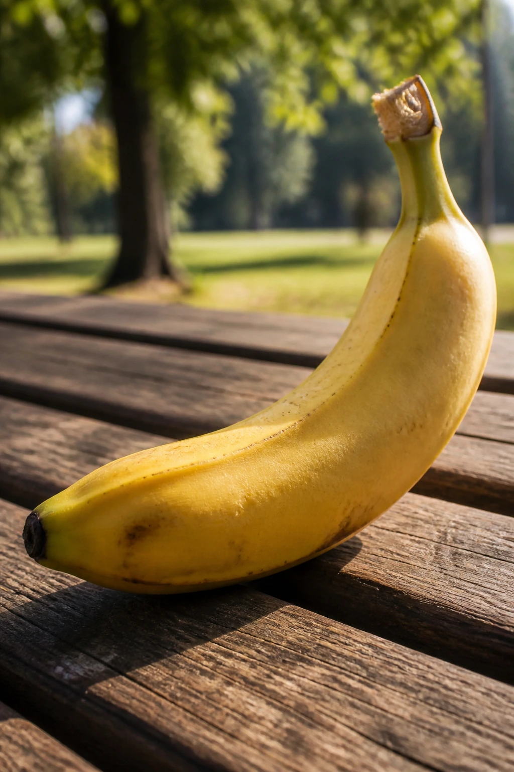 10 Surprising Benefits Of Bananas Sexually (Better In Bed) 5 Close-up of a banana on a park bench in daylight