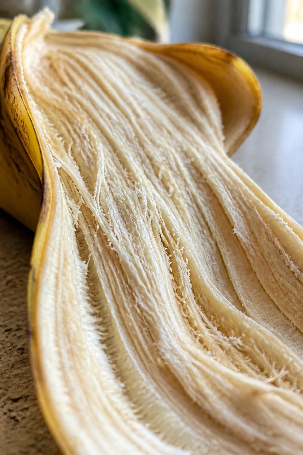 Are Banana Peels Biodegradable? Let's Find Out! 2 Macro close-up of the inner texture of a banana peel