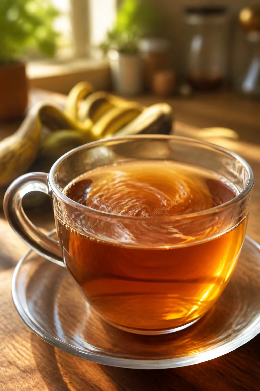 10 Amazing Health Benefits Of Banana Peel Tea 3 Close-up of a banana peel tea cup showing fiber and protective compounds