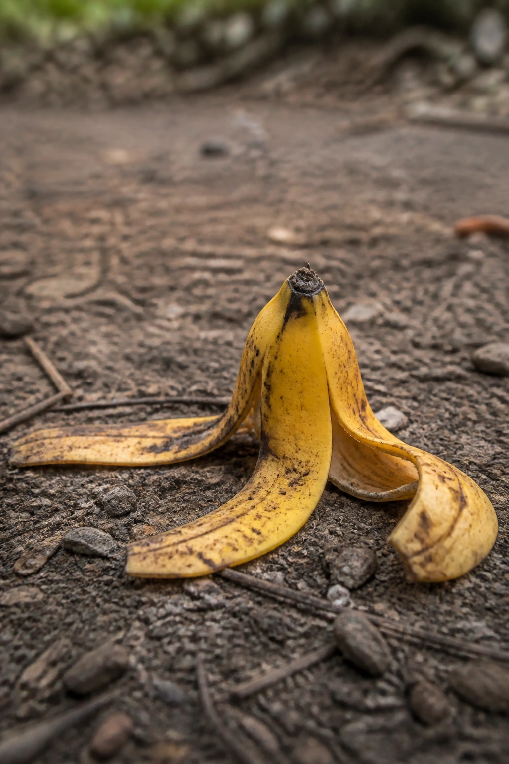 Are Banana Peels Biodegradable? Let's Find Out! 12 Banana peel discarded on bare ground highlighting environmental impact