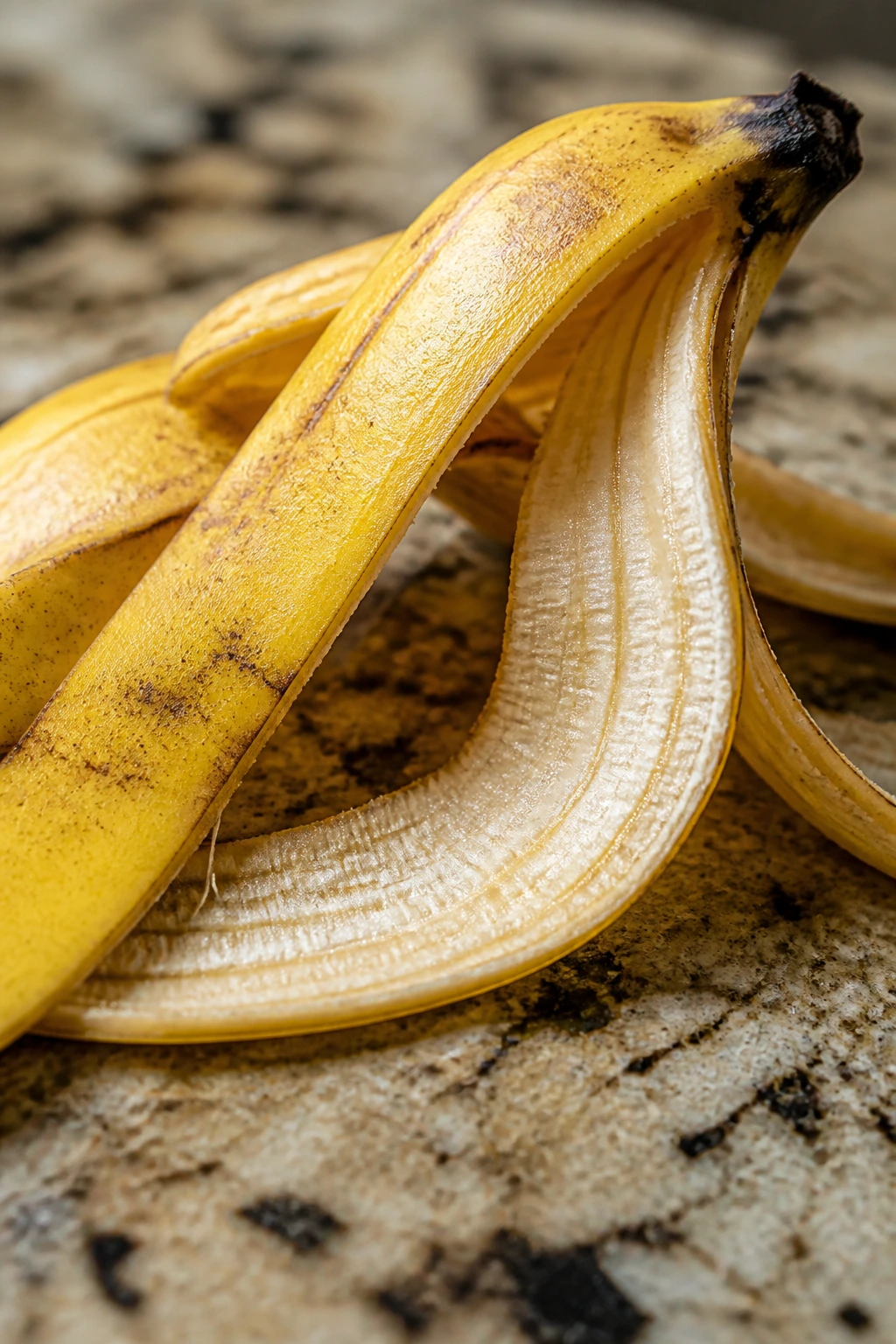 Dog-Friendly Treats: Are Banana Peels Good For Dogs? 5 Close-up of a banana peel on a kitchen counter