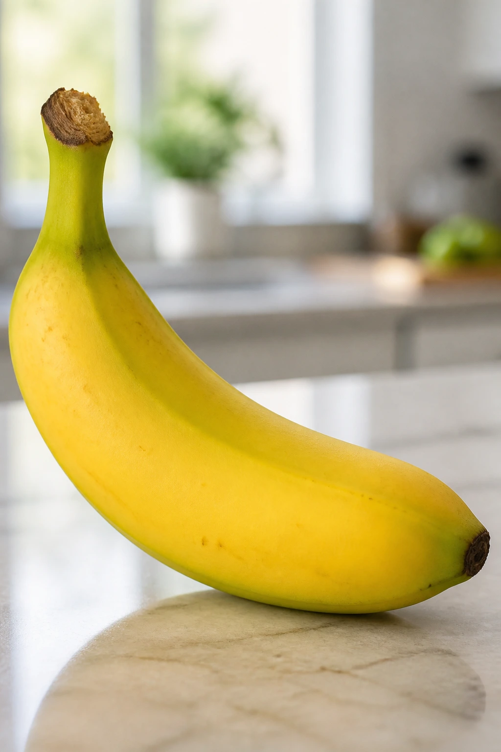 How to Pack a Banana for Your Lunch Box 6 Close-up of a single banana showing green-yellow ripeness