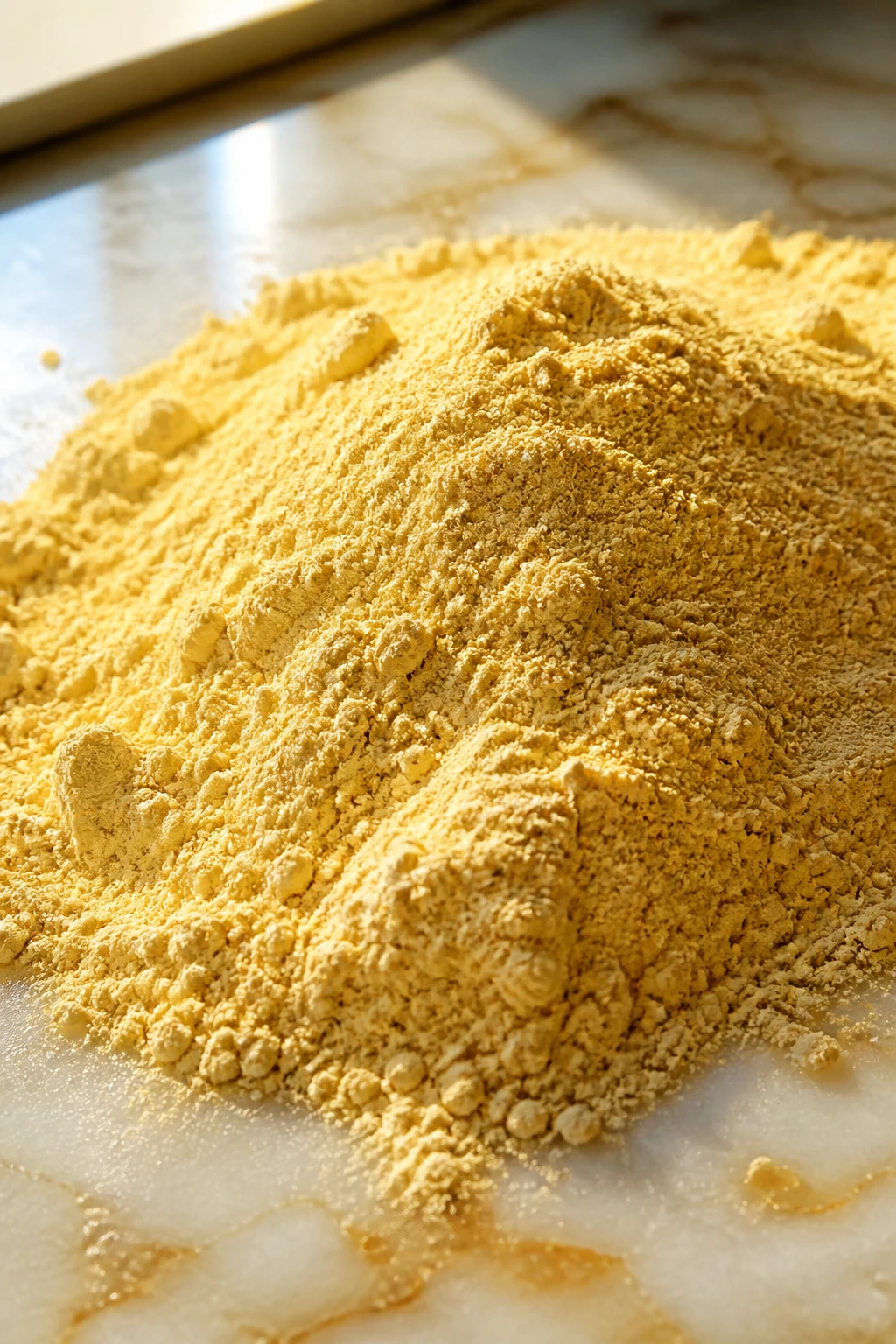 Banana powder on marble surface for skincare