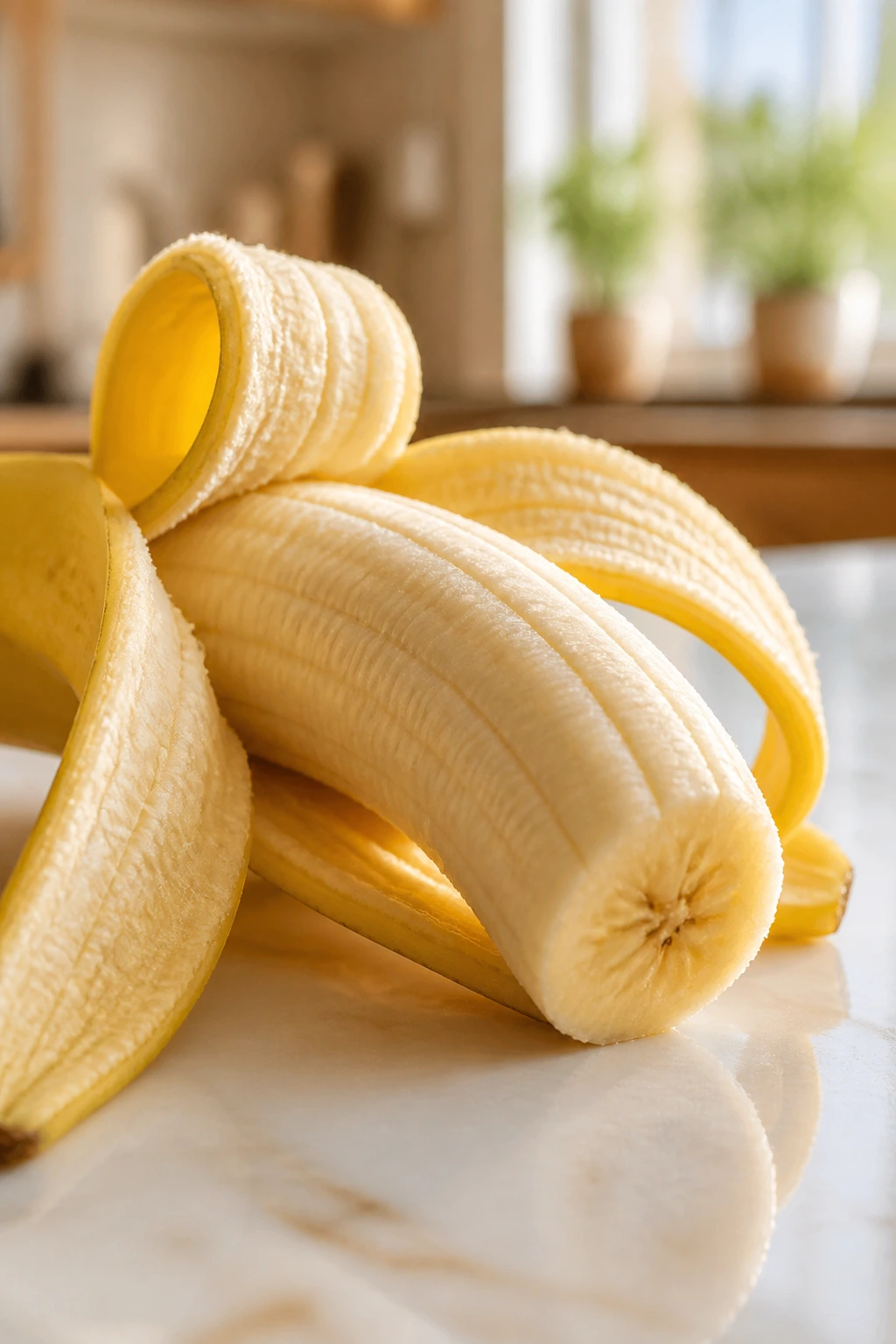 Are Bananas Good For Runners? All You Need To Know 5 peeled banana on a light surface with warm kitchen lighting