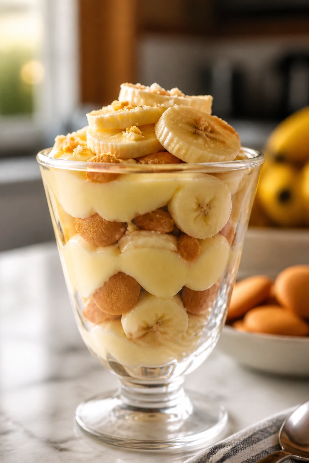 Is Banana Pudding Gluten-Free? Find Out Now! 1 Close-up of a gluten-free banana pudding in a glass with visible banana slices