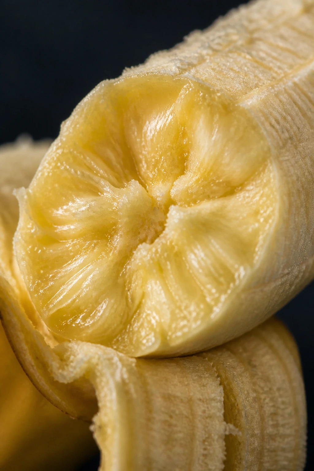 Why Are Bananas So Sweet And Delicious? 7 Macro close-up of creamy banana flesh texture
