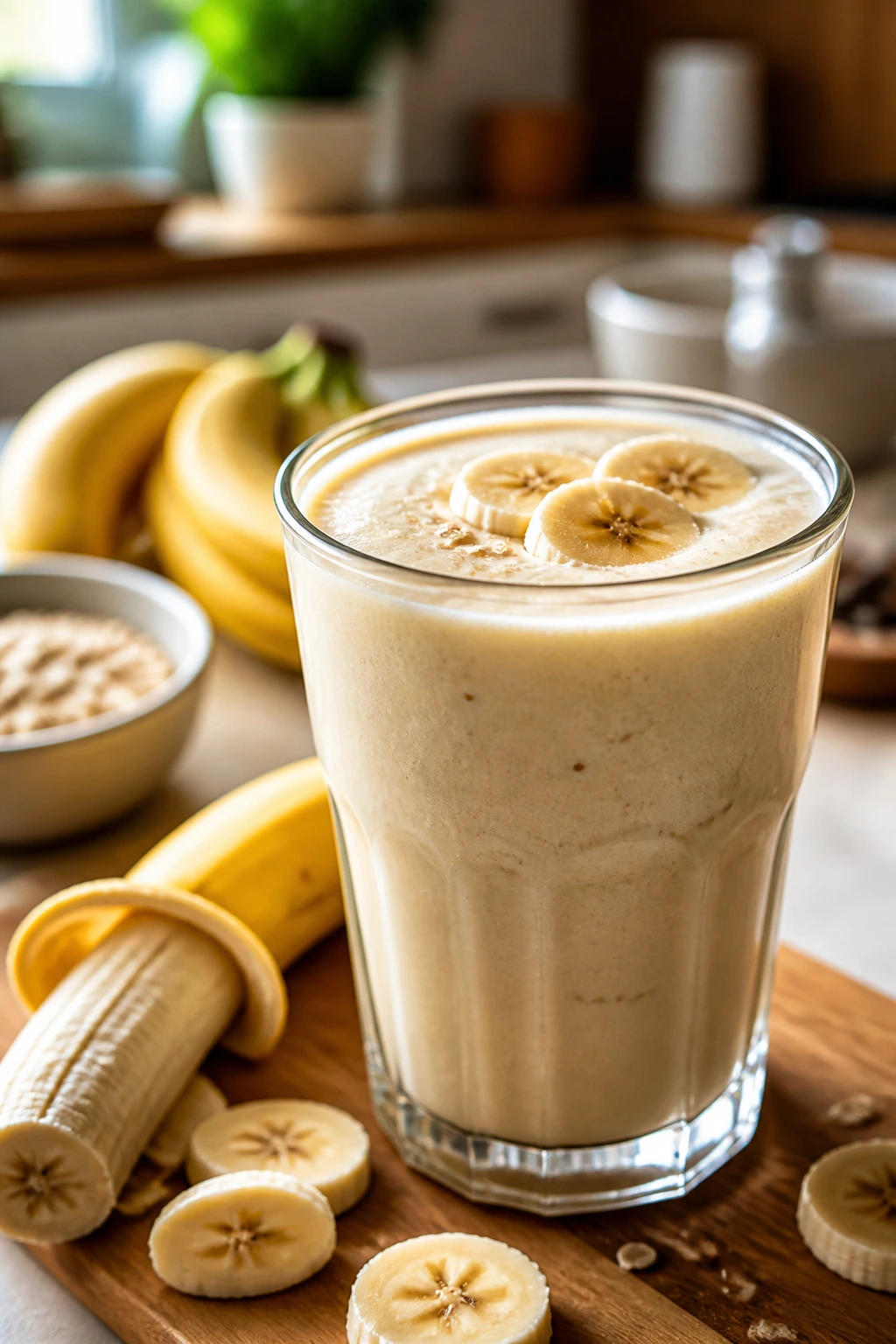 10 Amazing Health Benefits Of Drinking Banana Shake 3 Close-up of banana yogurt smoothie showcasing fiber and probiotic digestion aid