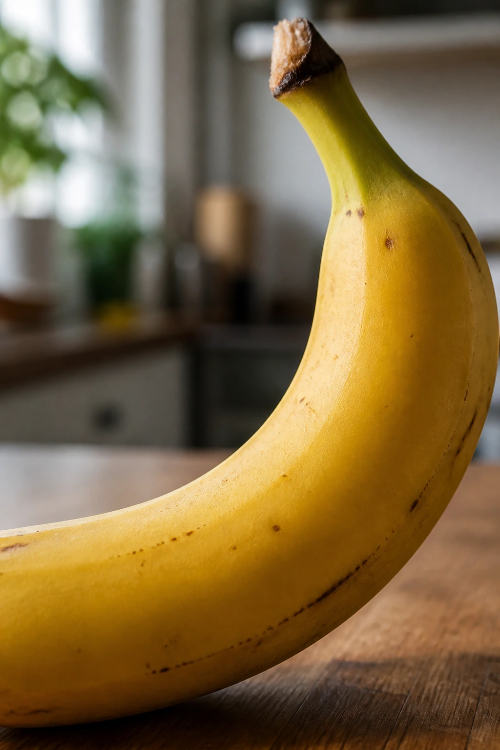 Are Bananas Good For AFib? Benefits, Effects & More 4 Single ripe banana filling frame in a kitchen setting
