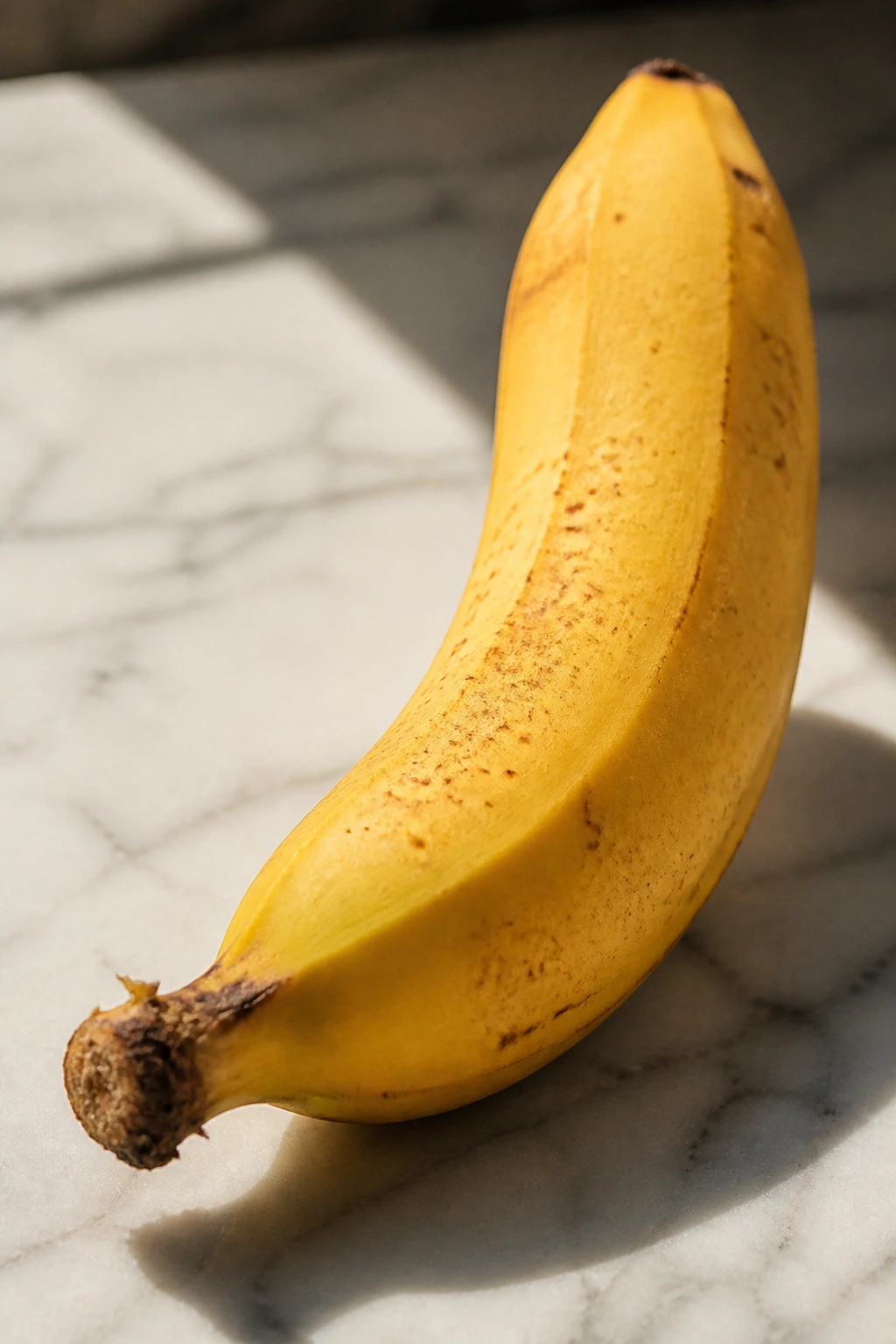 Do Bananas Have Caffeine In Them? 2 Close-up of a ripe banana filling the frame