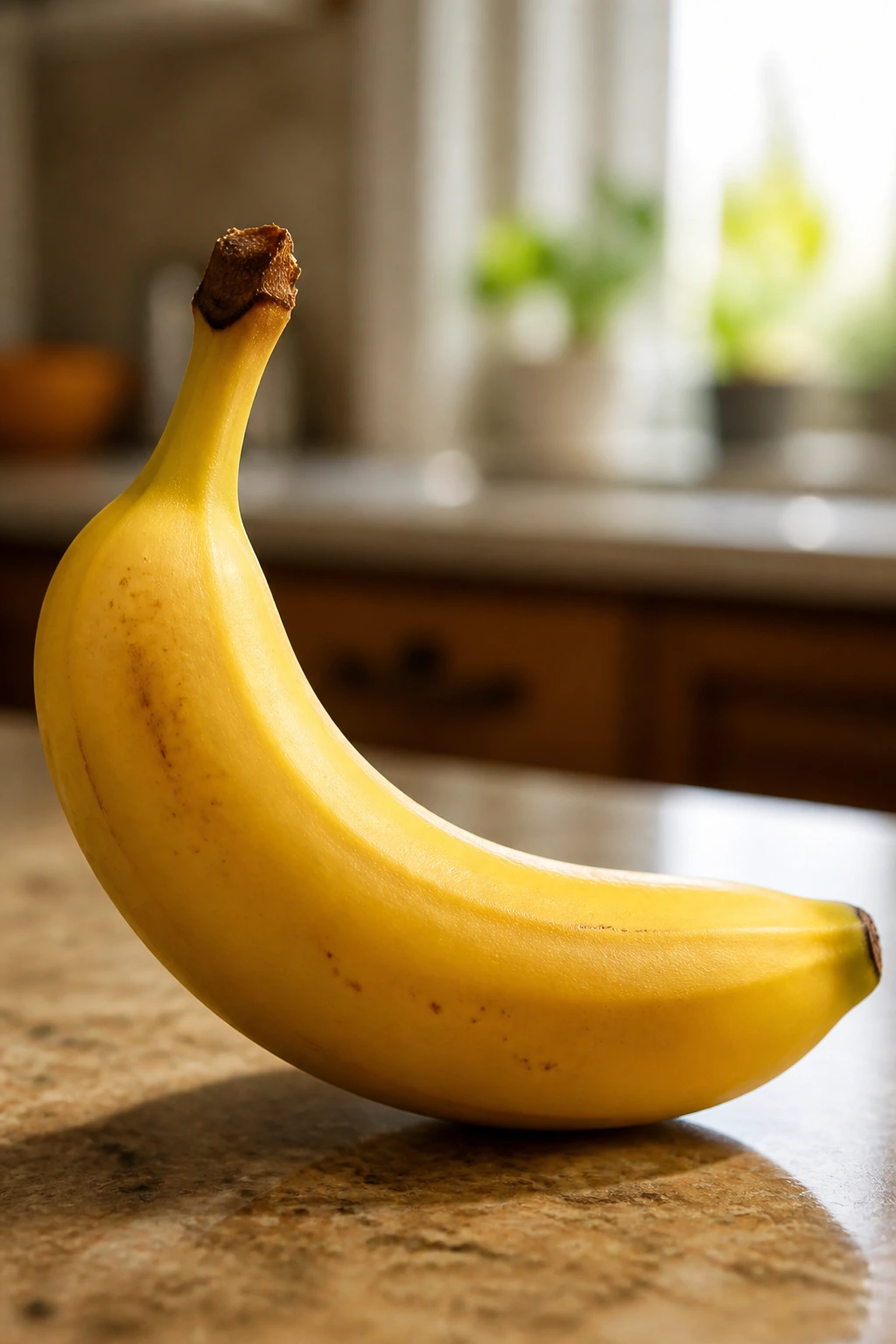 Can Diabetics Eat Bananas? Benefits, Nutrition Value, & Tips 1 Close-up of a ripe banana in a warm kitchen, diabetes diet context