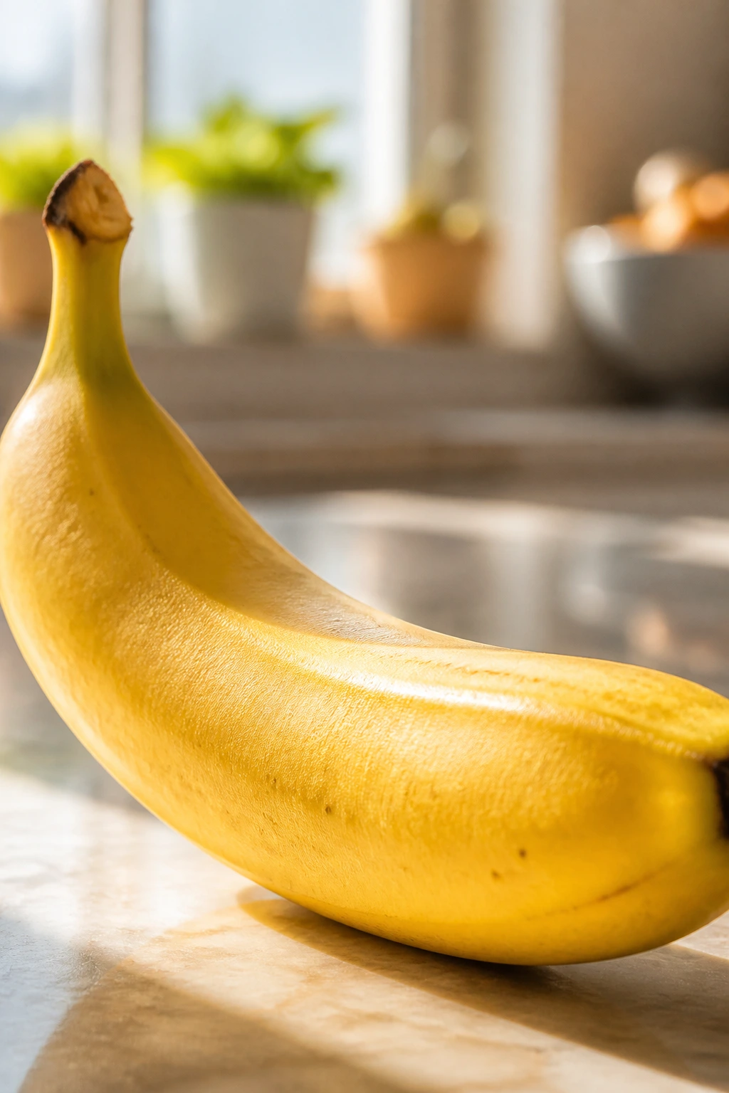 Are Bananas Good For Blood Clots? 3 Close-up banana on bright kitchen counter