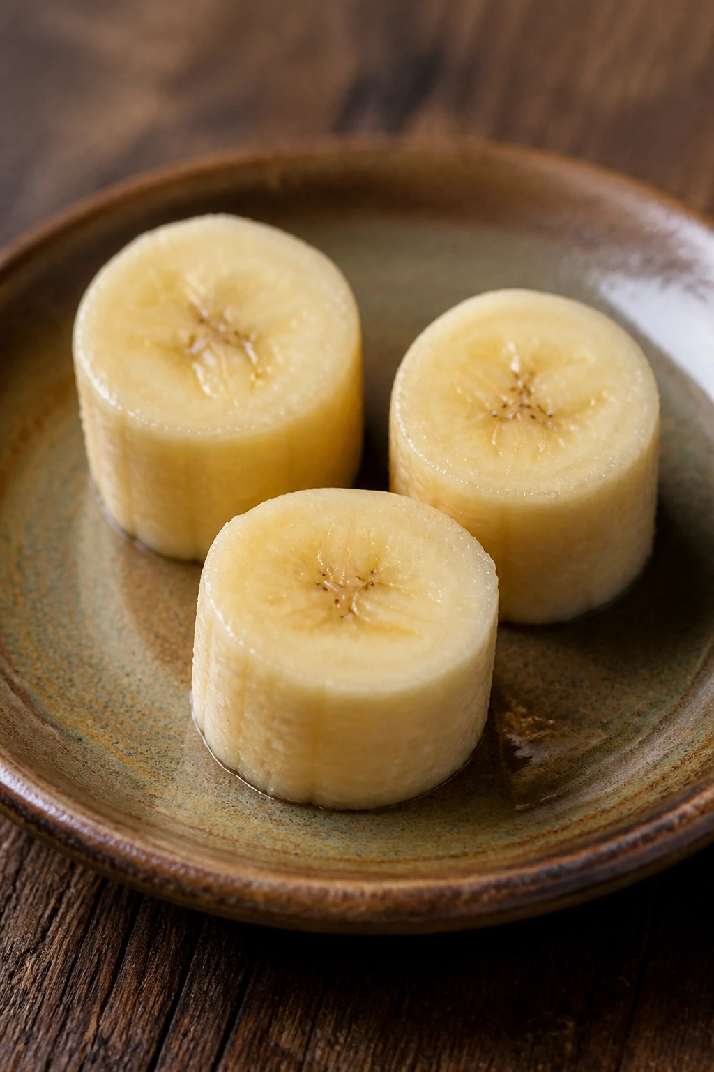 Can Guinea Pigs Eat Bananas And Banana Peel? 3 Close-up of three small banana pieces on a rustic plate