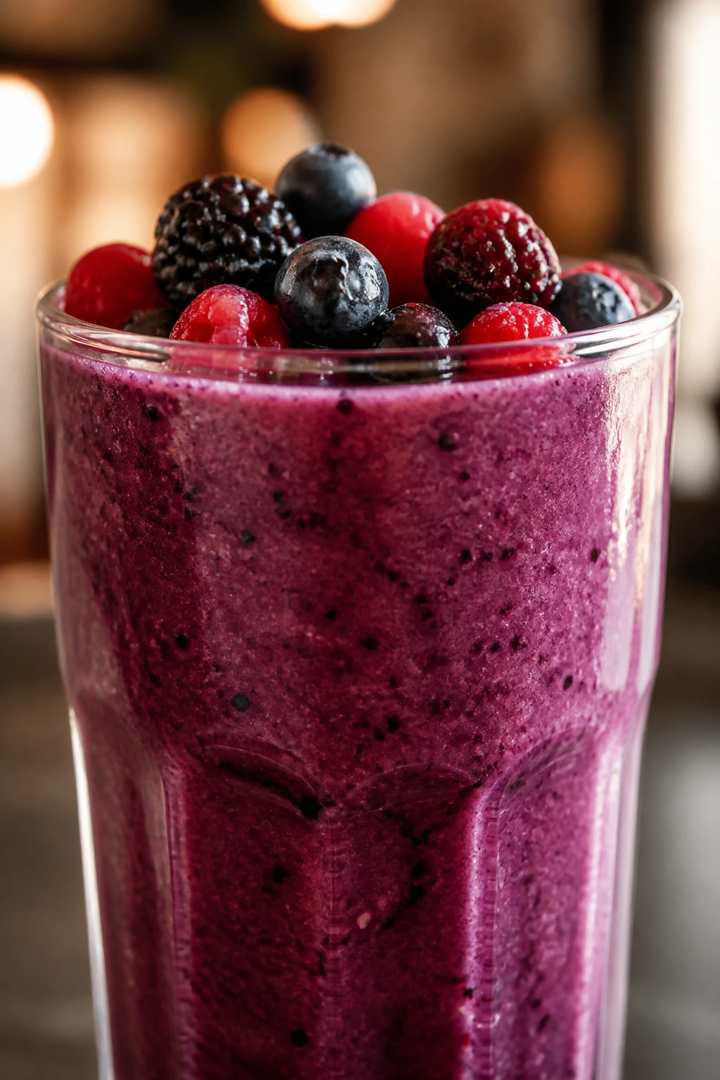 Does Blending Fruit Destroy Nutrients? Find Out Now! 10 Tall glass of berry smoothie filling the frame