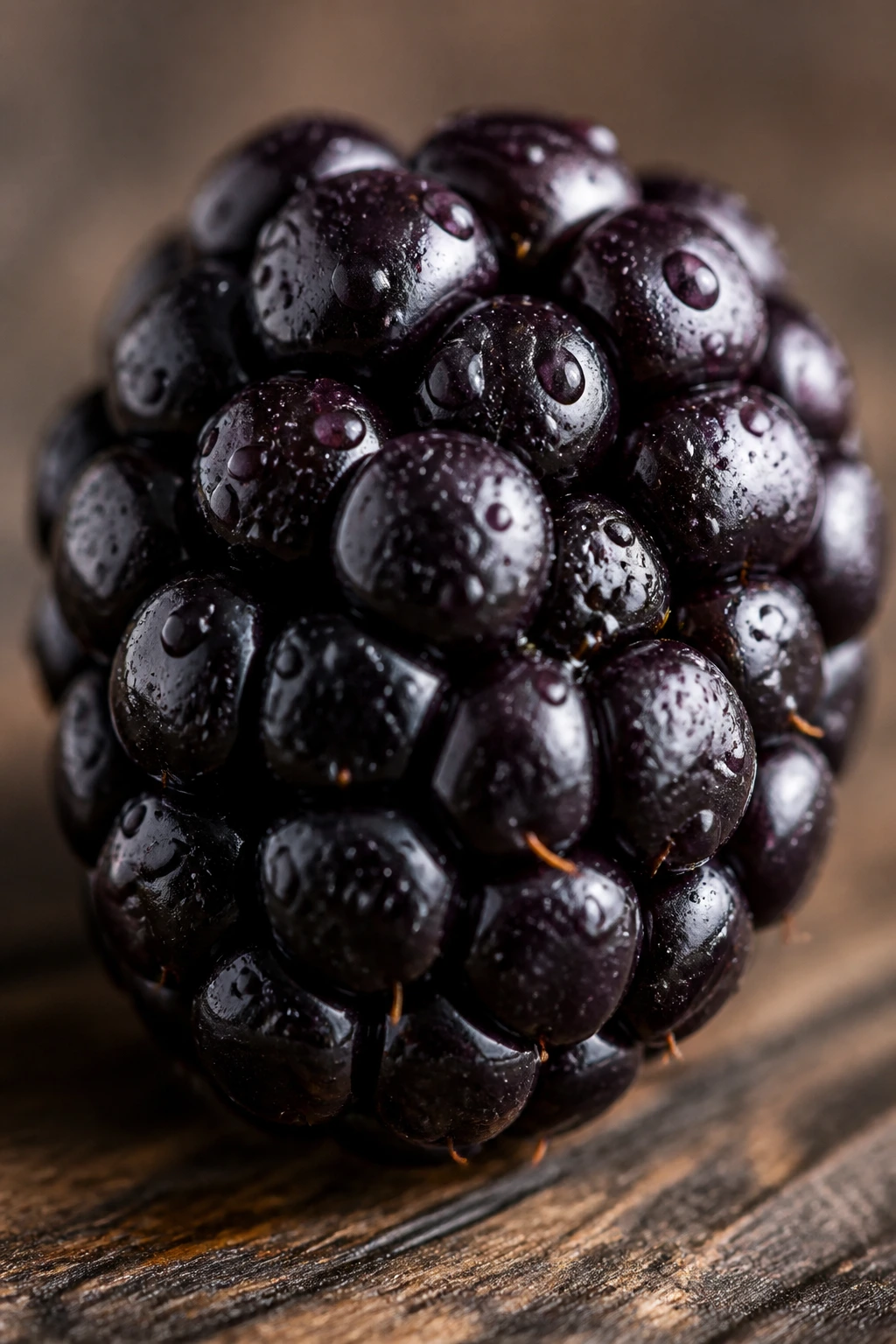 Are Blackberries Acidic Or Alkaline? All You Need To Know 1 Close-up of a single ripe blackberry on wood with dew.